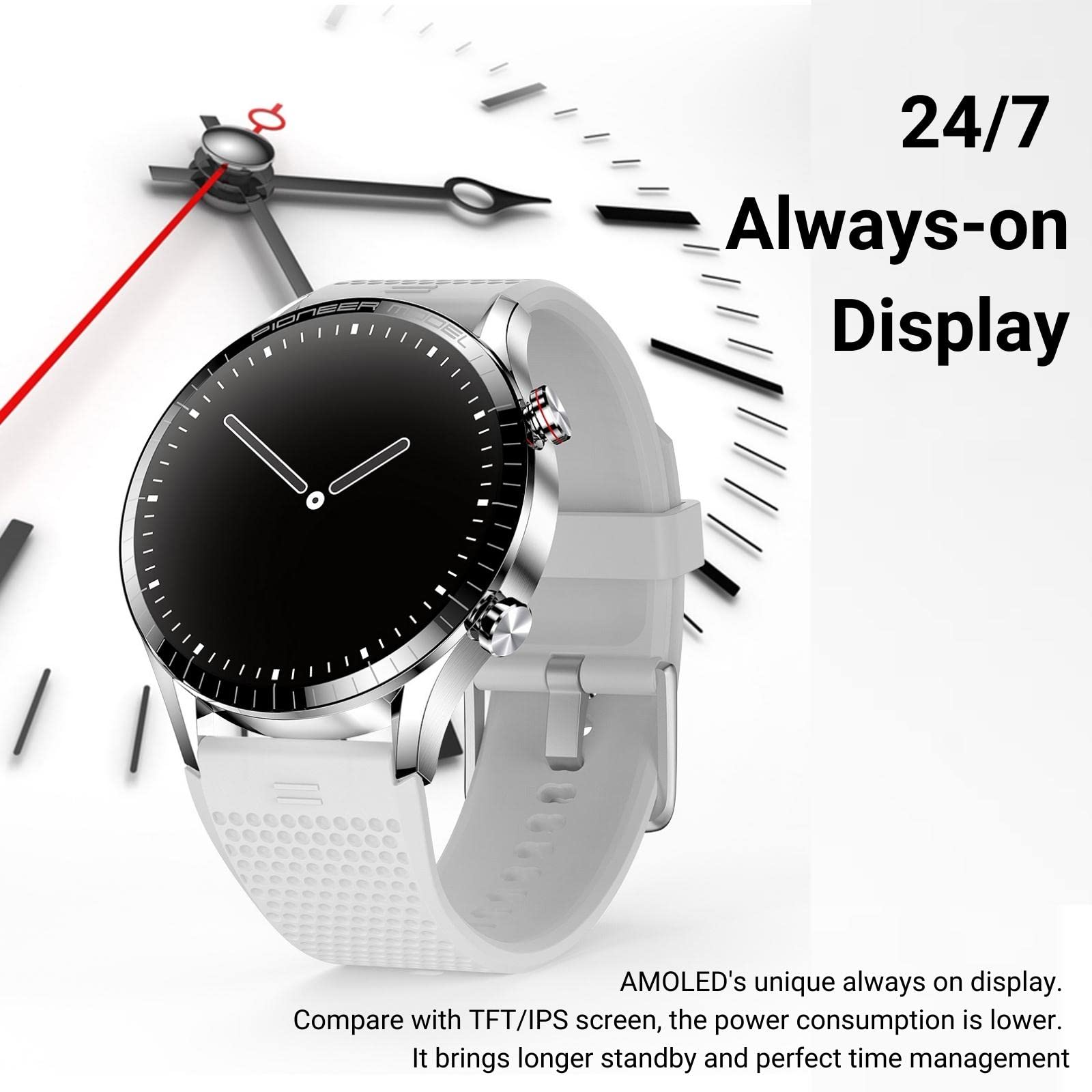 Hoaiyo Smartwatch For Men (Answer Make Call), 1.3 Amoled Touchscreen, Smartwatch For Android Ios Phones Ip68 Waterproof 100 Spor