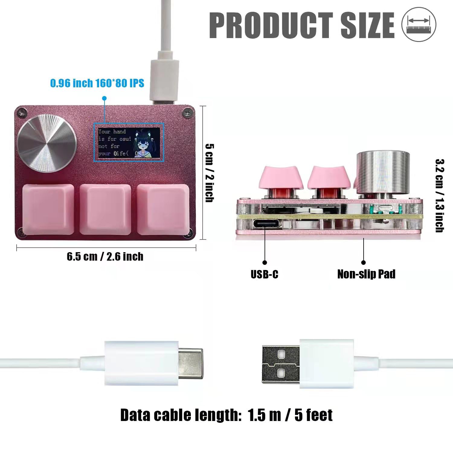 Btxetuel Sayodevice O3C Osu Keyboard Rapid Trigger Hall Switches Magnetic Linear Switches Keyboard With Knob And Screen,Copy Pas