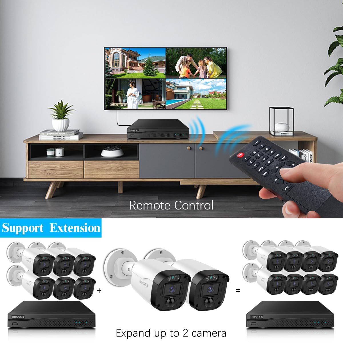 Oossxx (Full Hd 5Mp Definition) Wired Security Camera System Outdoor Home Video Surveillance Cameras Cctv Camera Security System Outside Surveillance Video Equipment Indoor, Osx Ahdb0601