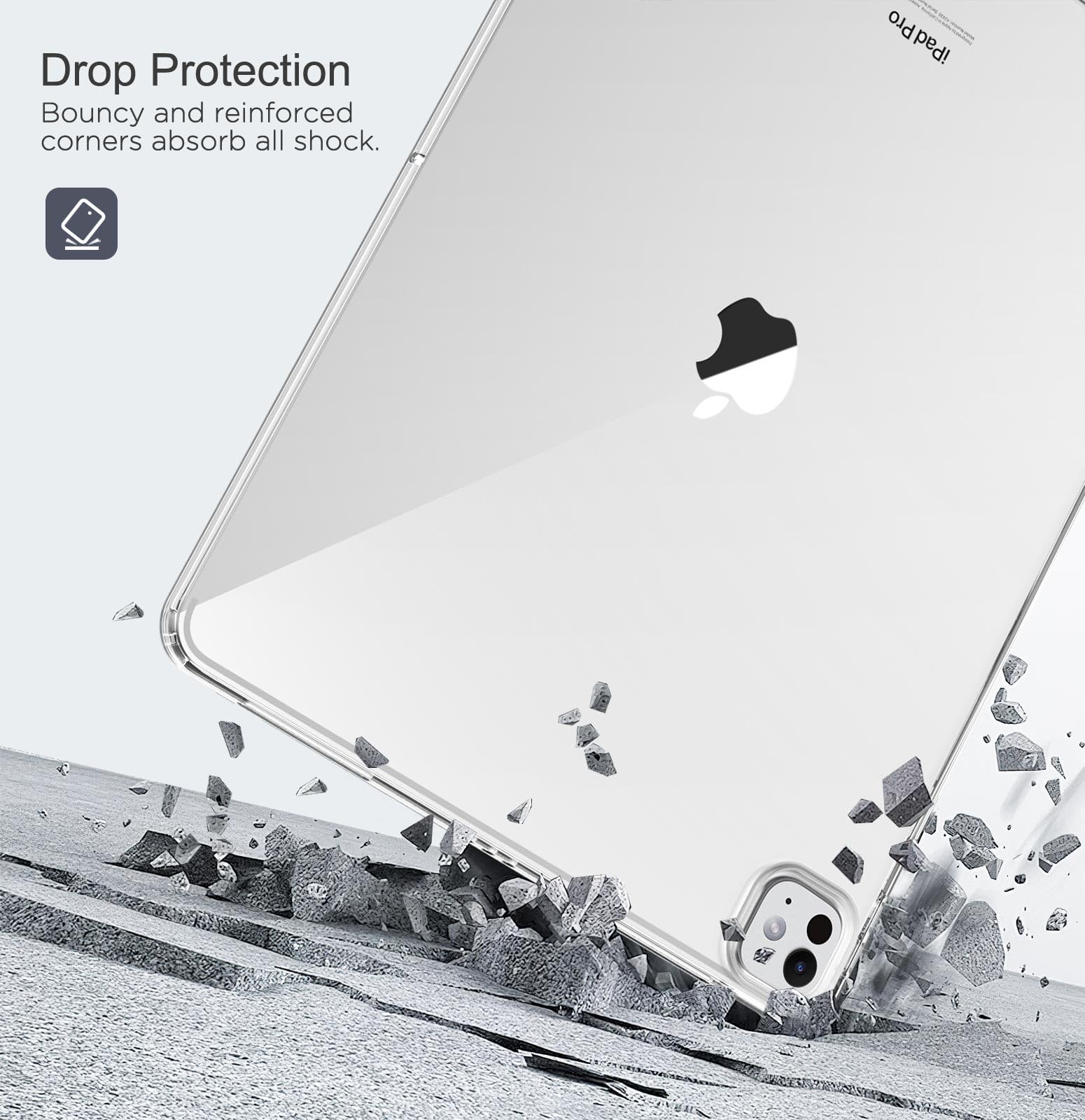 MoKo Clear Case for iPad Pro 11 Inch M4 2024 (5th Generation), Slim & Lightweight Soft TPU Anti Scratch Back with Shockproof Impact Resistant Raised Edge for iPad Pro 11 2024, Clear