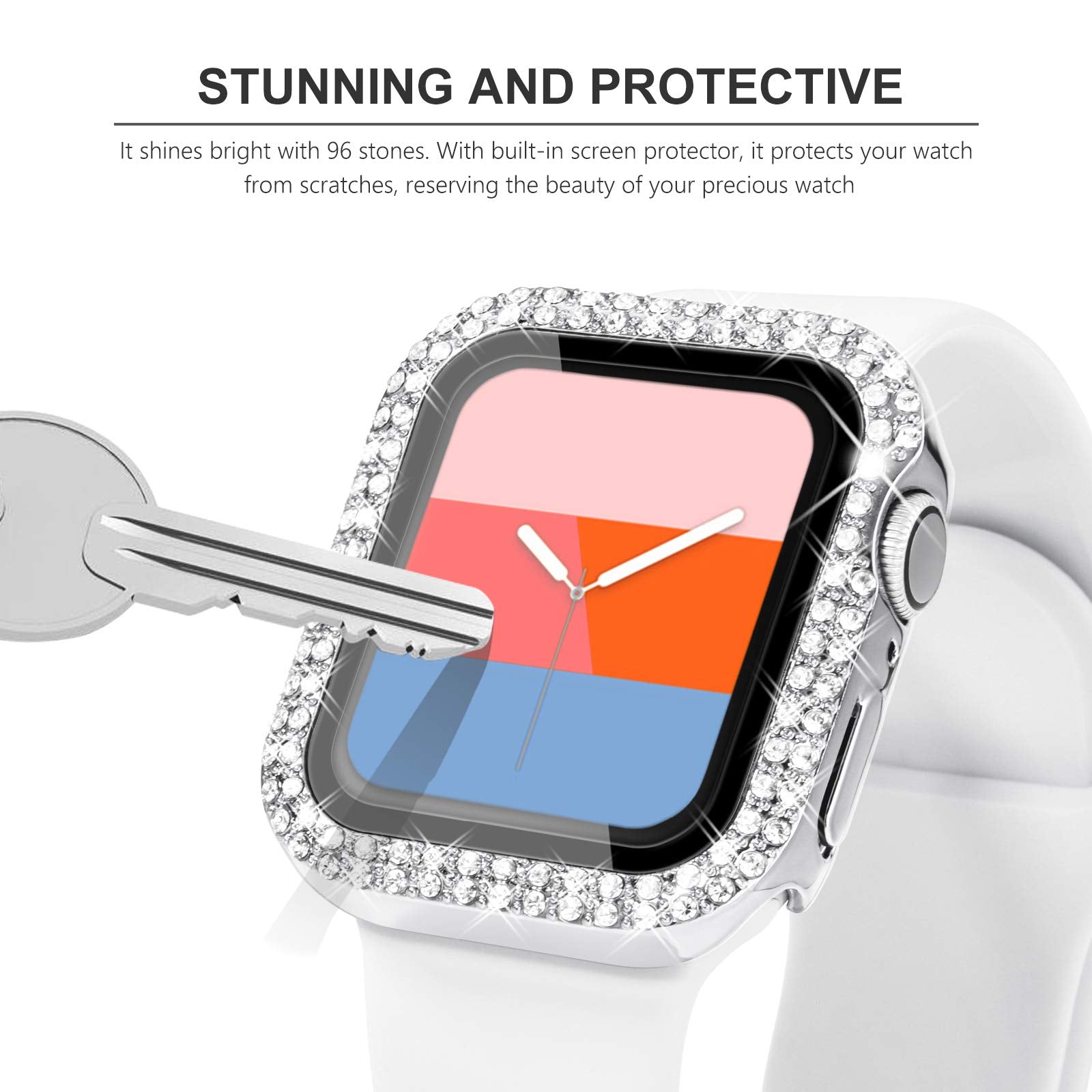 Kades Compatible For Bling Apple Watch Protective Case With Built In Screen Protector For Apple Watch 45Mm Series 9 Series8 Seri