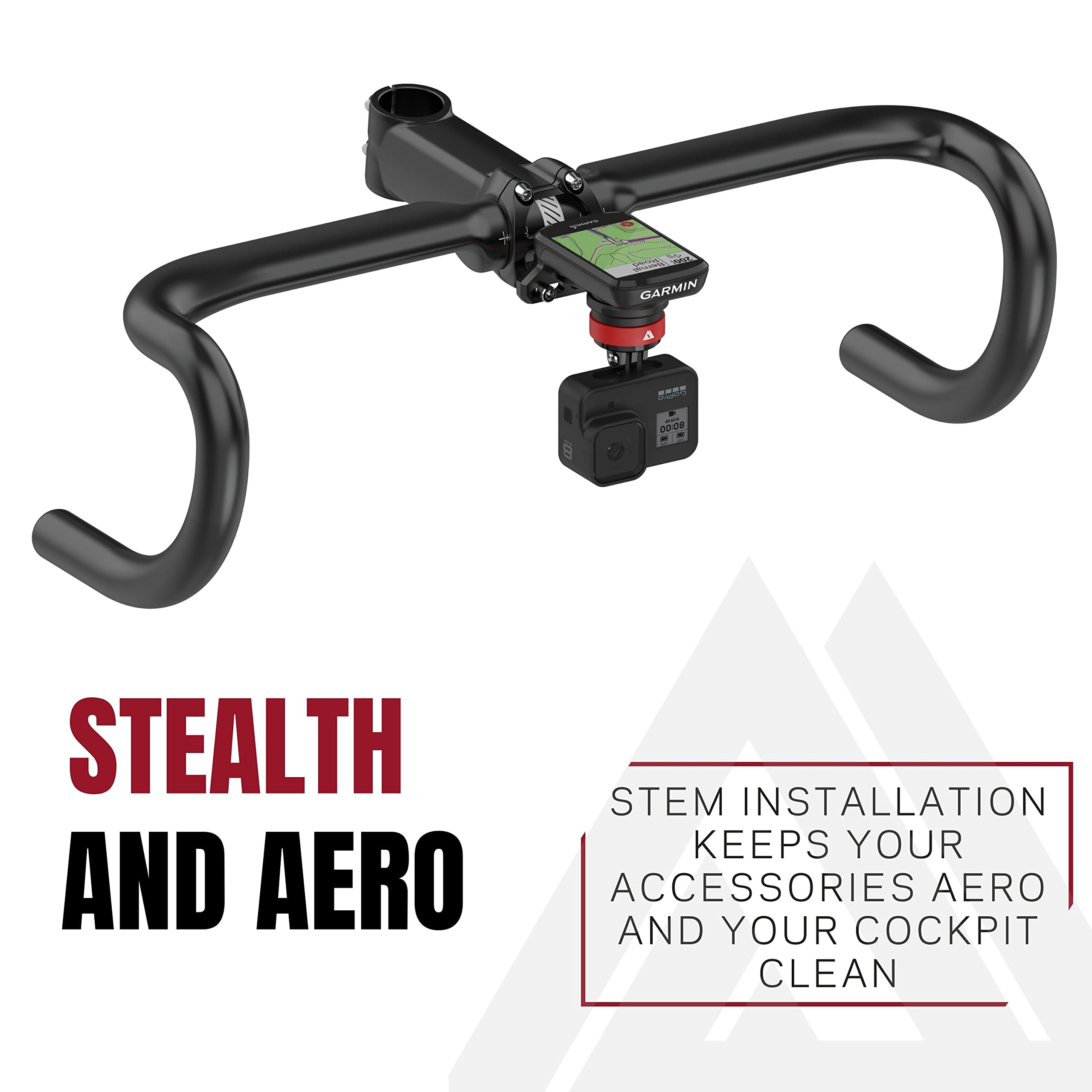 Kom Cycling Garmin Stem Mount Quick Release Gopro Mount Black