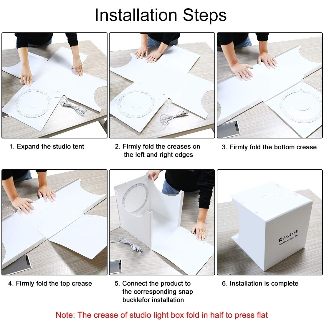 Puluz 30Cm Ring Light Photo Studio Light Box, Adjustable Portable Photography Shooting Light Tent Kit With White/Warm/Soft Light