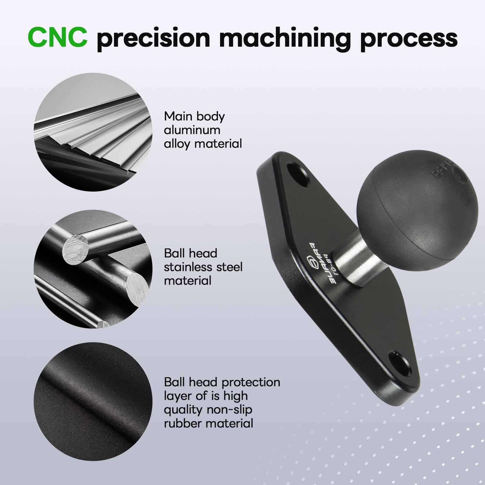 Fanaue Diamond Mount Base Compatible Ram Mounts B Size Double Socket Arm And Bike Motorcycle Phone Holder, Meets Industry Standa