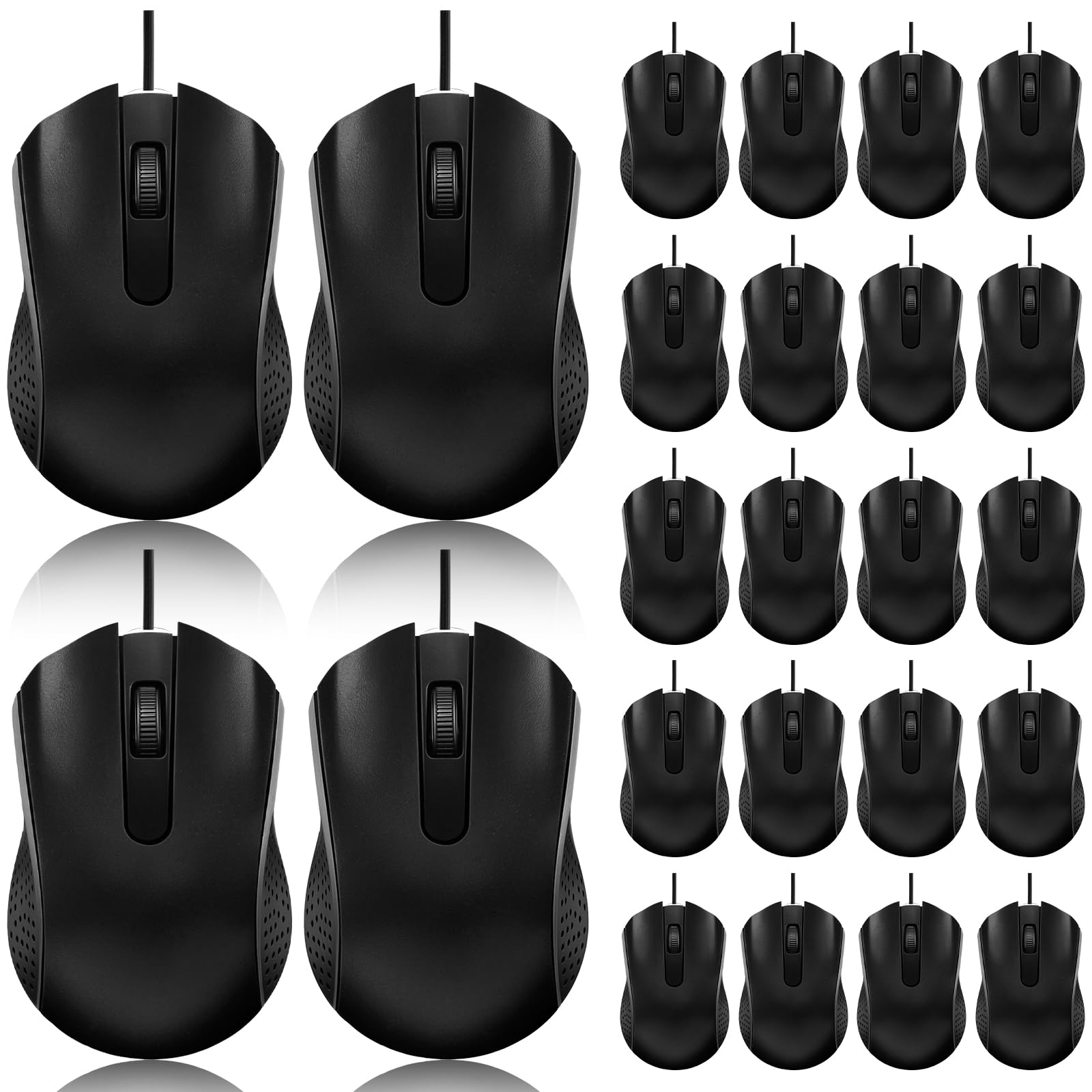 12 Pack Wired Mouse Bulk Computer Mouse Wired with Ergonomic Design Computer Mice Plug and Play USB for Students, Teachers Multi