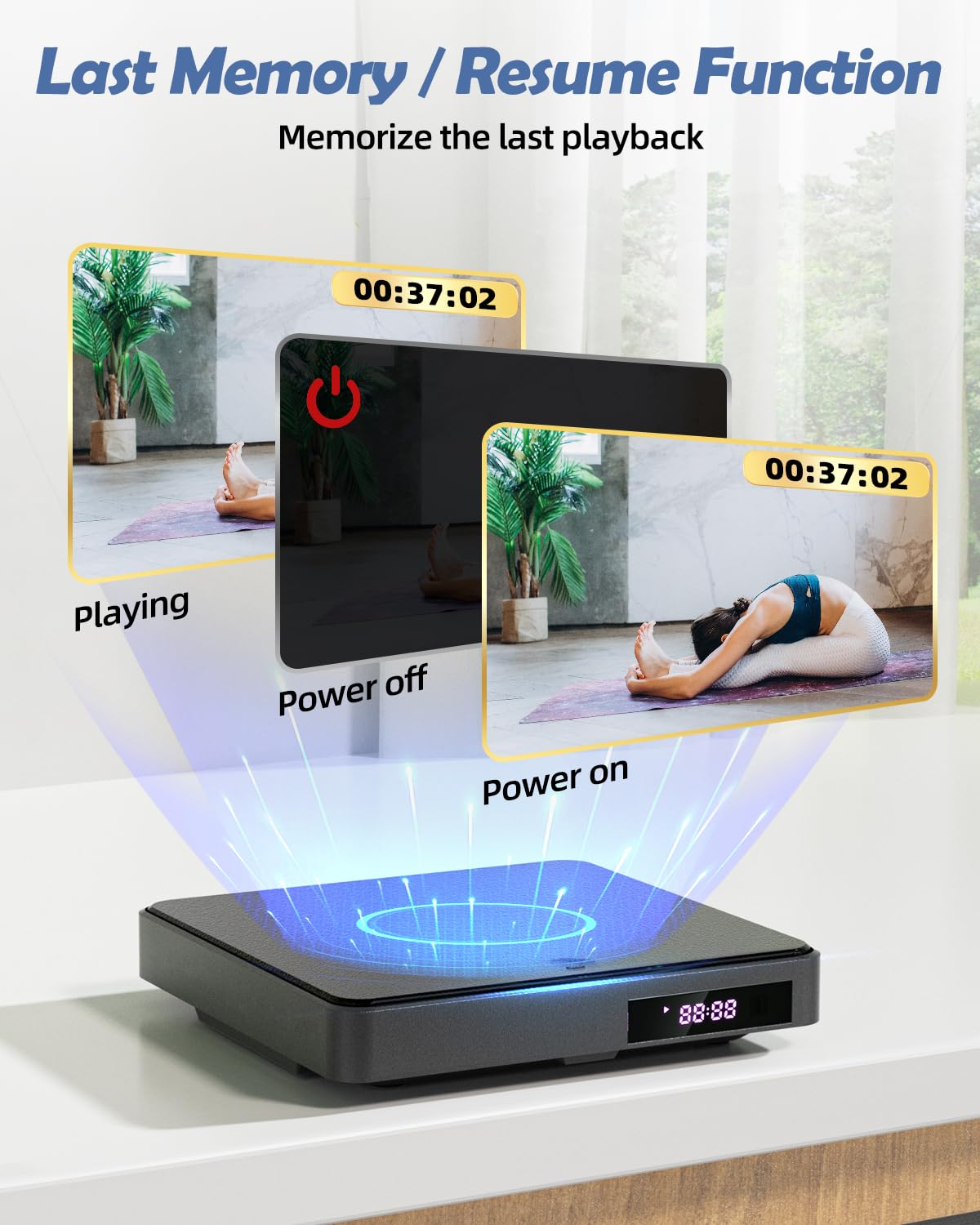 Arafuna Dvd Players For Tv Hdmi Small Dvd Player With All Region Free, 1080P Hd Mini Dvd Player For Smart Tv Support Cd/Dvd Usb/