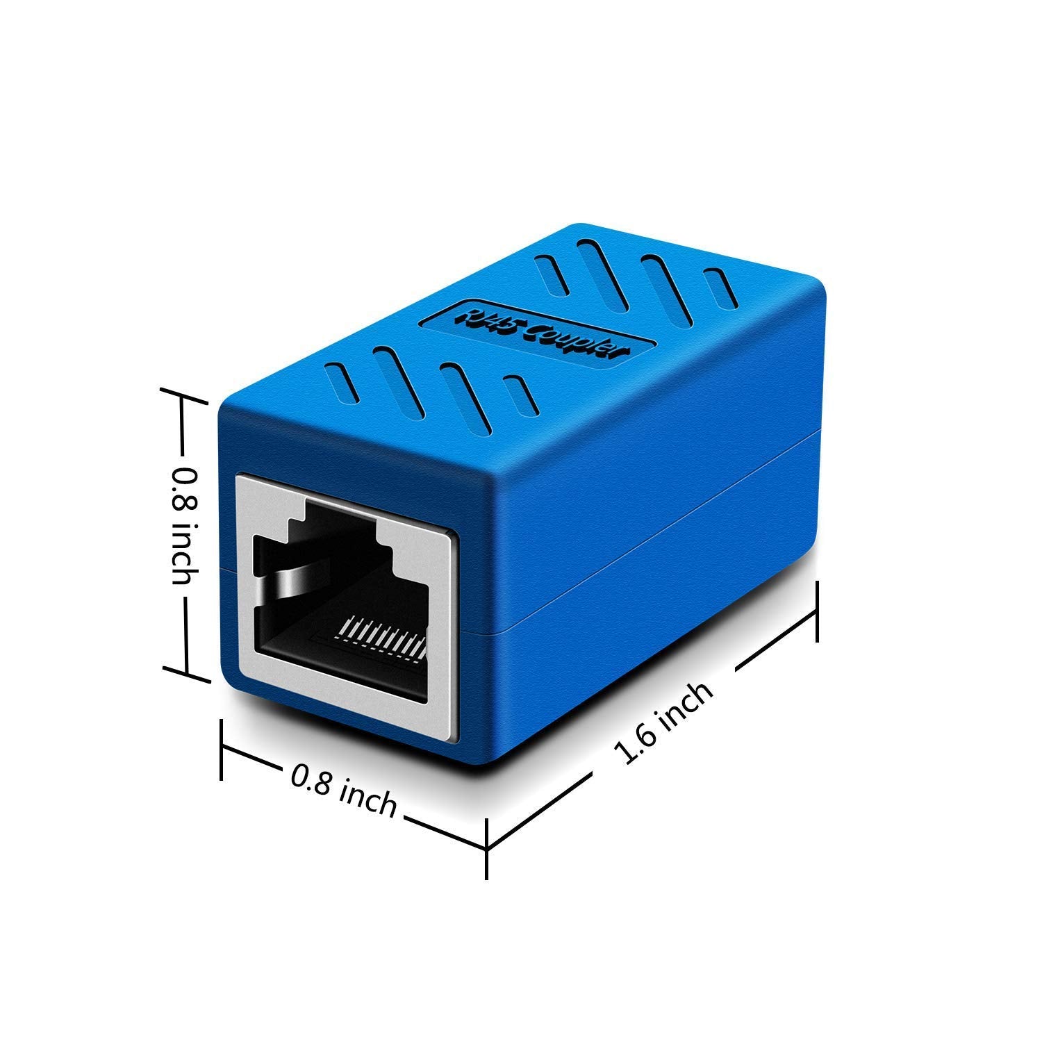 Y.D.F Rj45 Coupler In Line Cat 7/Cat 6/Cat 5E Ethernet Cable Extender Adapter Female To Female (Rj45 Coupler Blue 6 Pack)