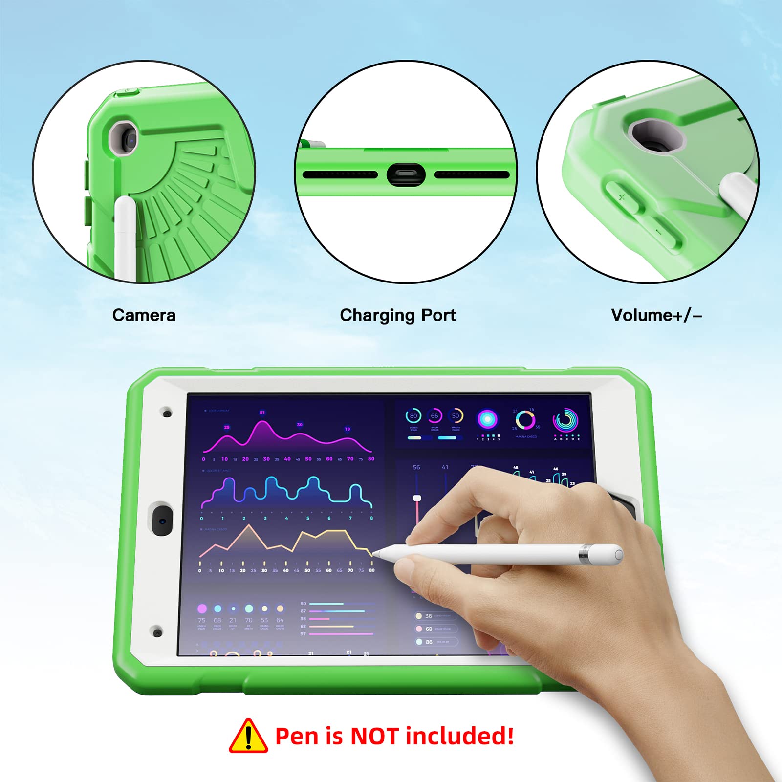 Tsqqst Ipad Case 10.2 Inch 9Th Generation 2021 With Glass Screen Protector | Ipad 9Th Gen Case For Kids Boys With Stand Pencil H