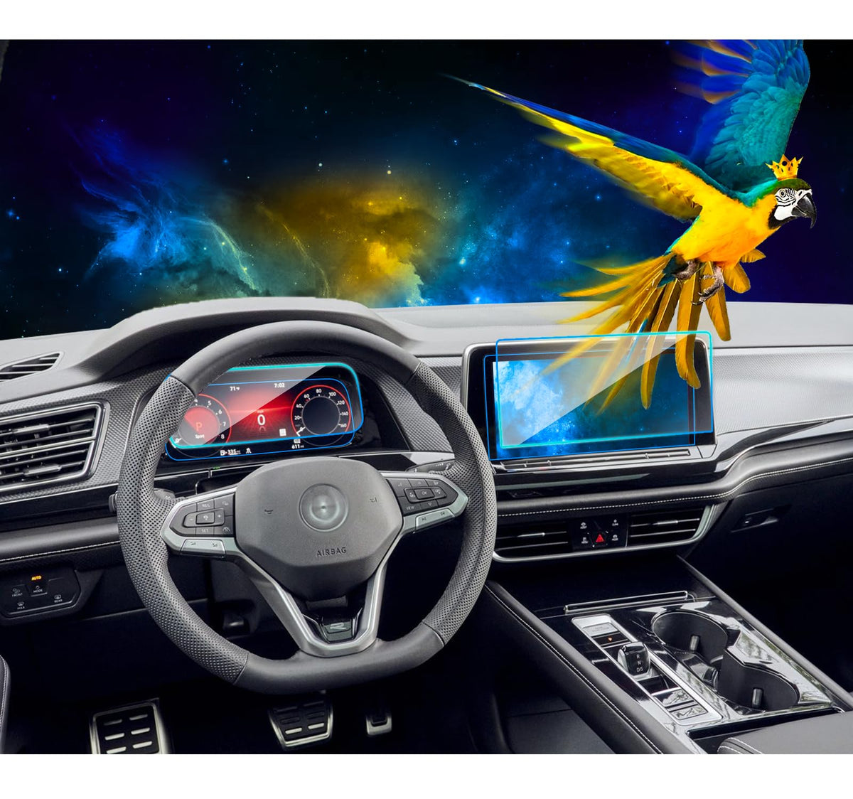 Eueky 2Pcs 2024 Vw Atlas/Atlas Cross Sport Screen Protector For 2024 Vw Atlas/Atlas Cross Sport Se/Se With Technology/Sel/Sel Pr