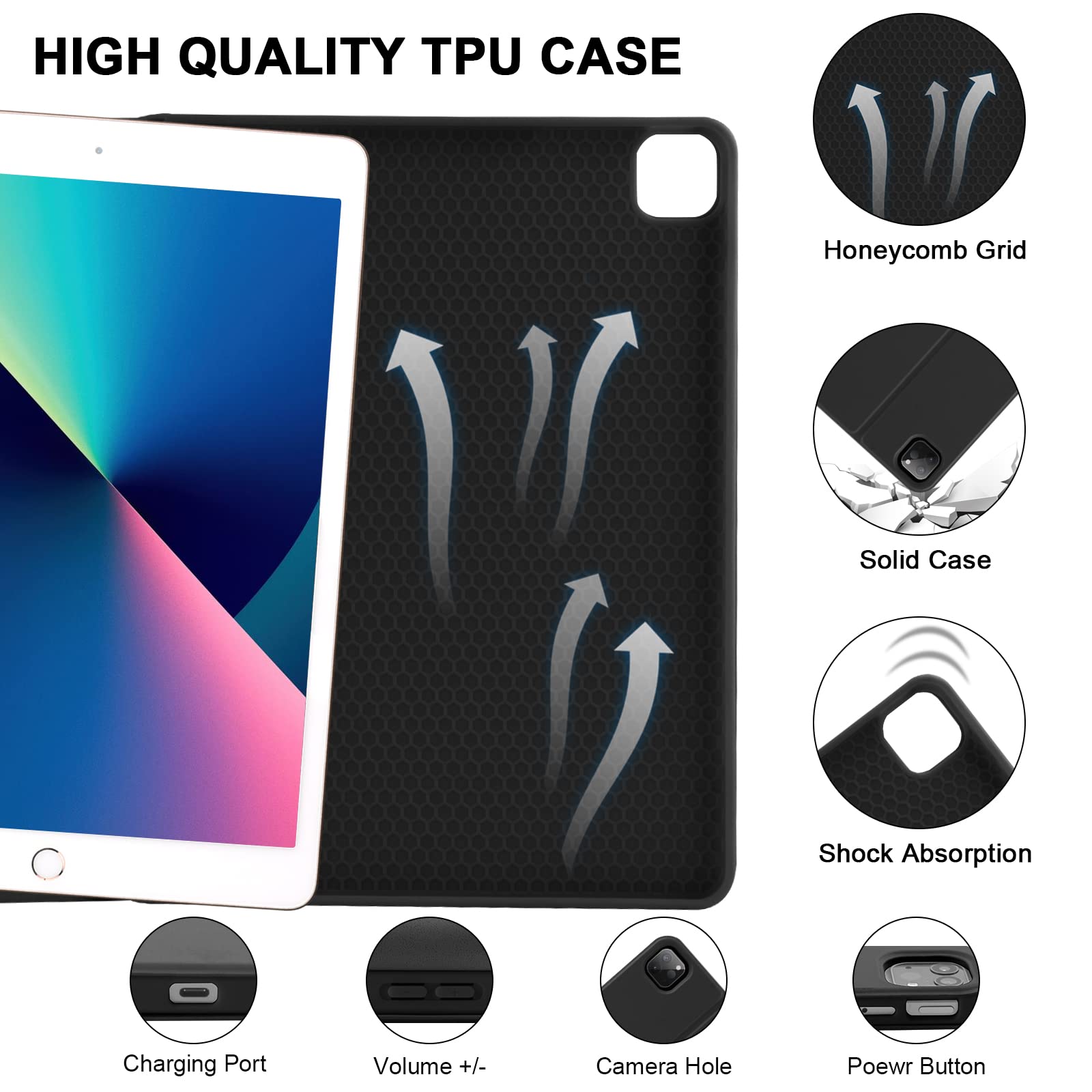 Taiyang For Ipad Air 13 Inch M2 (2024) Case With Keyboard, Keyboard Case For Ipad Pro 12.9 6Th Generation 2022, Detachable Wirel