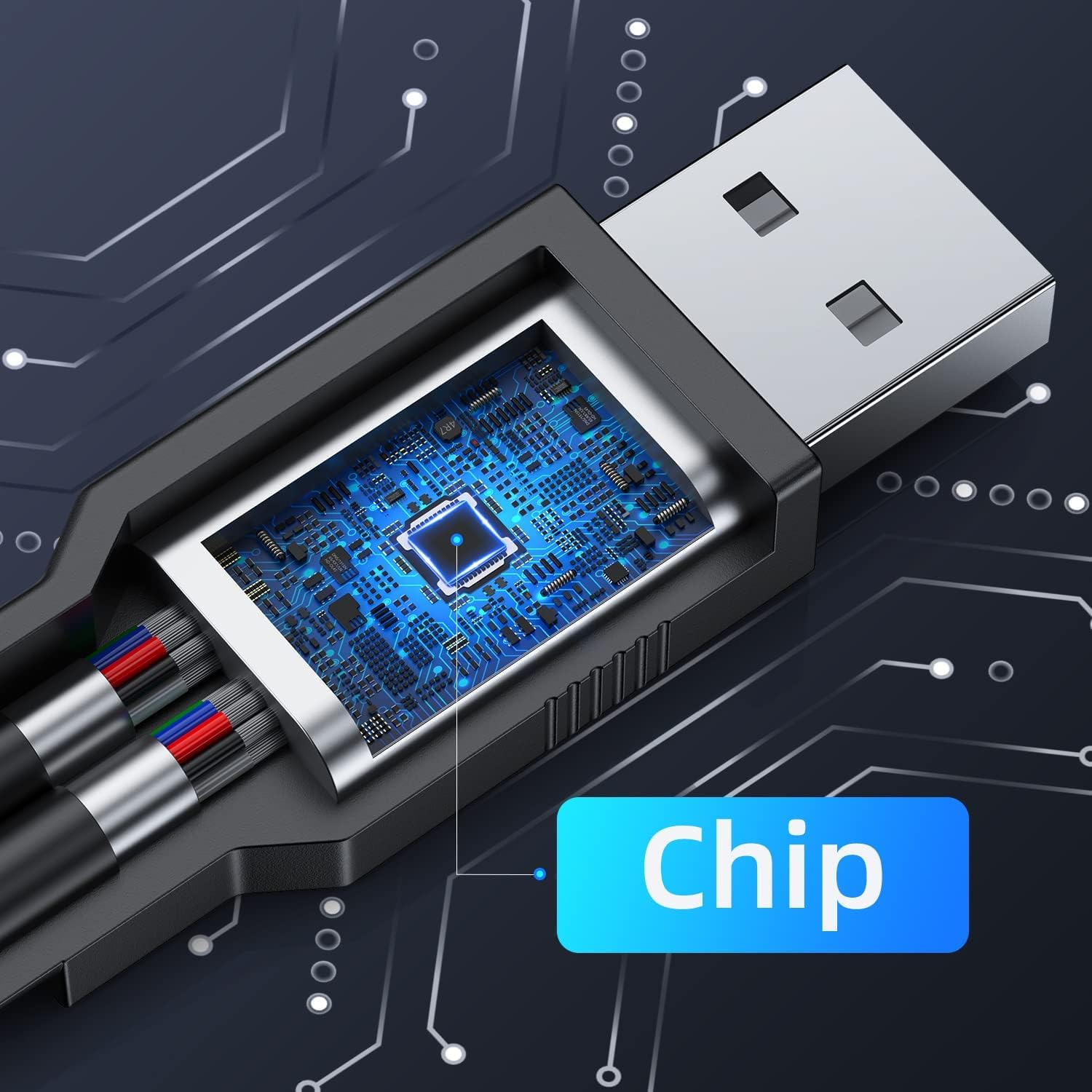 ANDTOBO USB 2.0 A Male to Dual USB Female Y Splitter Hub Power Cord Extension Adapter Cable - Black, 1 Pack