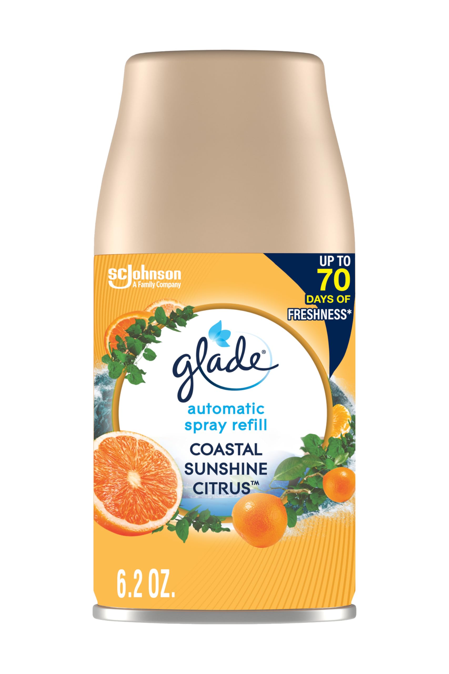 Glade Automatic Spray Refill, Air Freshener For Home And Bathroom, Coastal Sunshine Citrus, 6.2 Oz