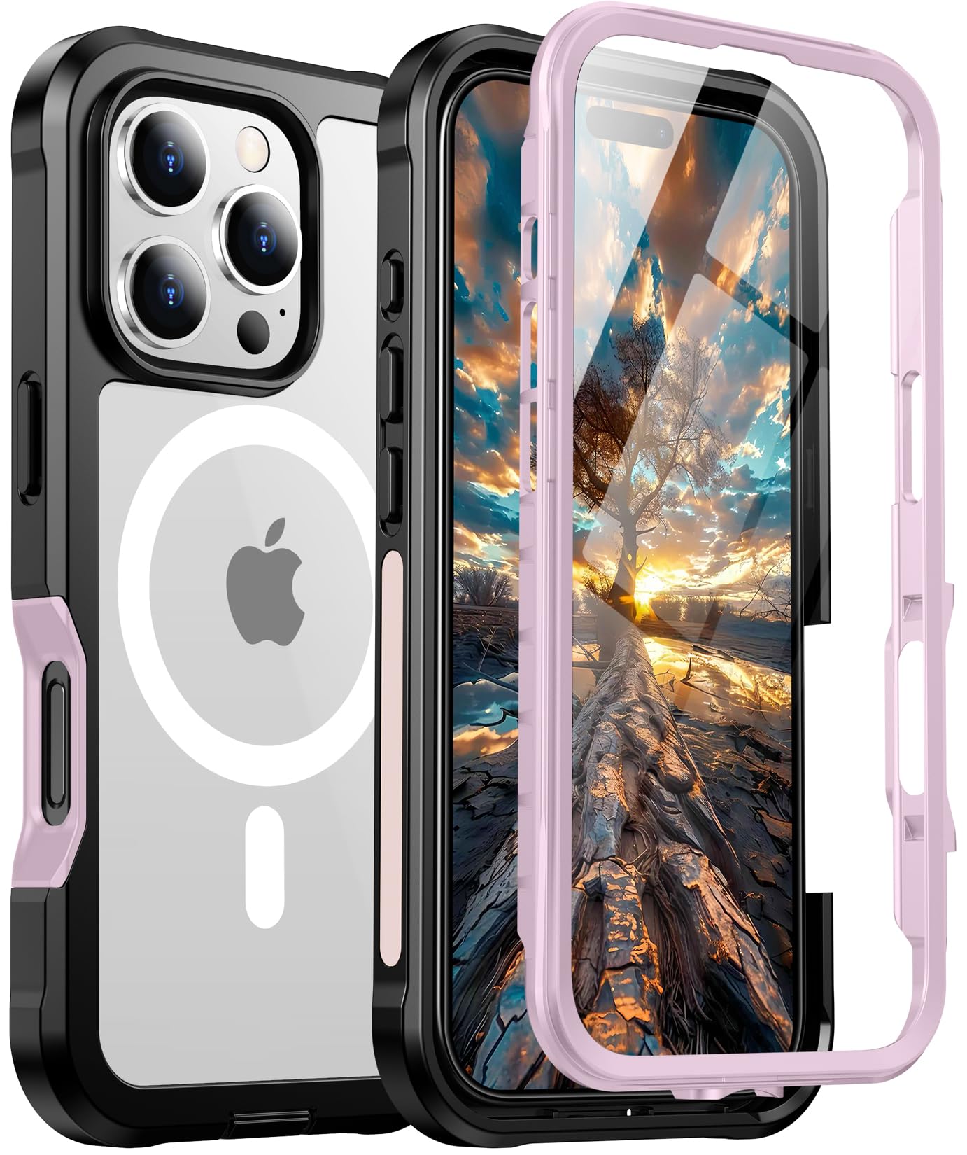 Red2Fire Designed For Iphone 16 Pro Case,[Built In 9H Tempered Glass Screen Protector][Compatible With Magsafe][360 Full Body] [