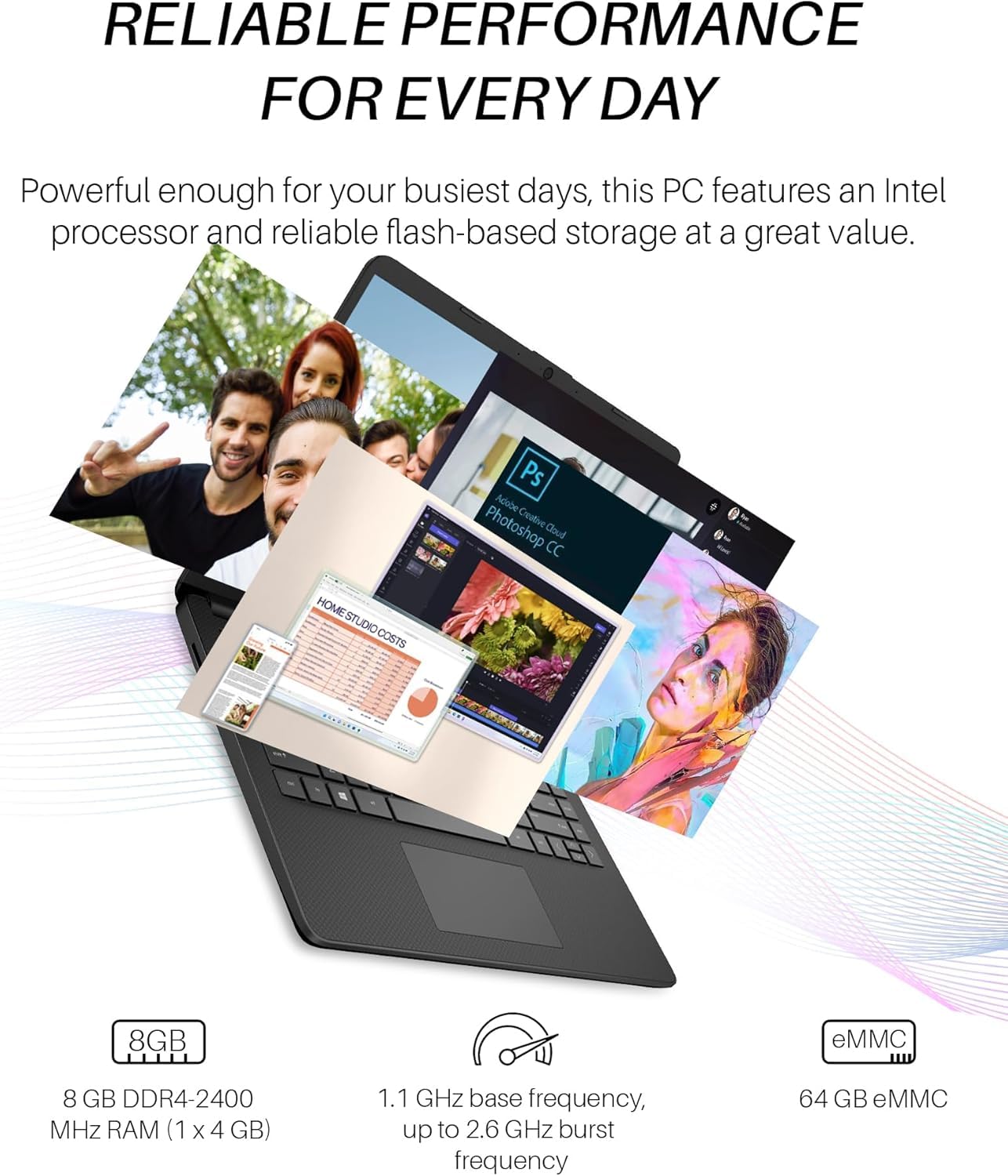 Hp 14 Inch Laptop Student Business, Intel Celeron N4120, 16 Gb Ram, 384 Gb Storage(128Gb Emmc+256Gb Msd), 1-Year Office 365, Int