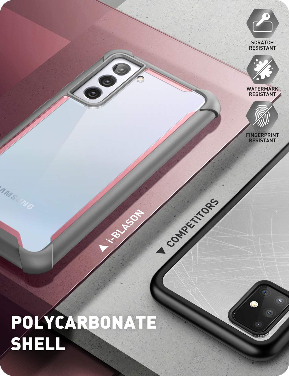 I Blason Ares Series Case Designed For Galaxy S21 Plus 5G (2021 Release), Rugged Clear Bumper Case Without Built In Screen Prote