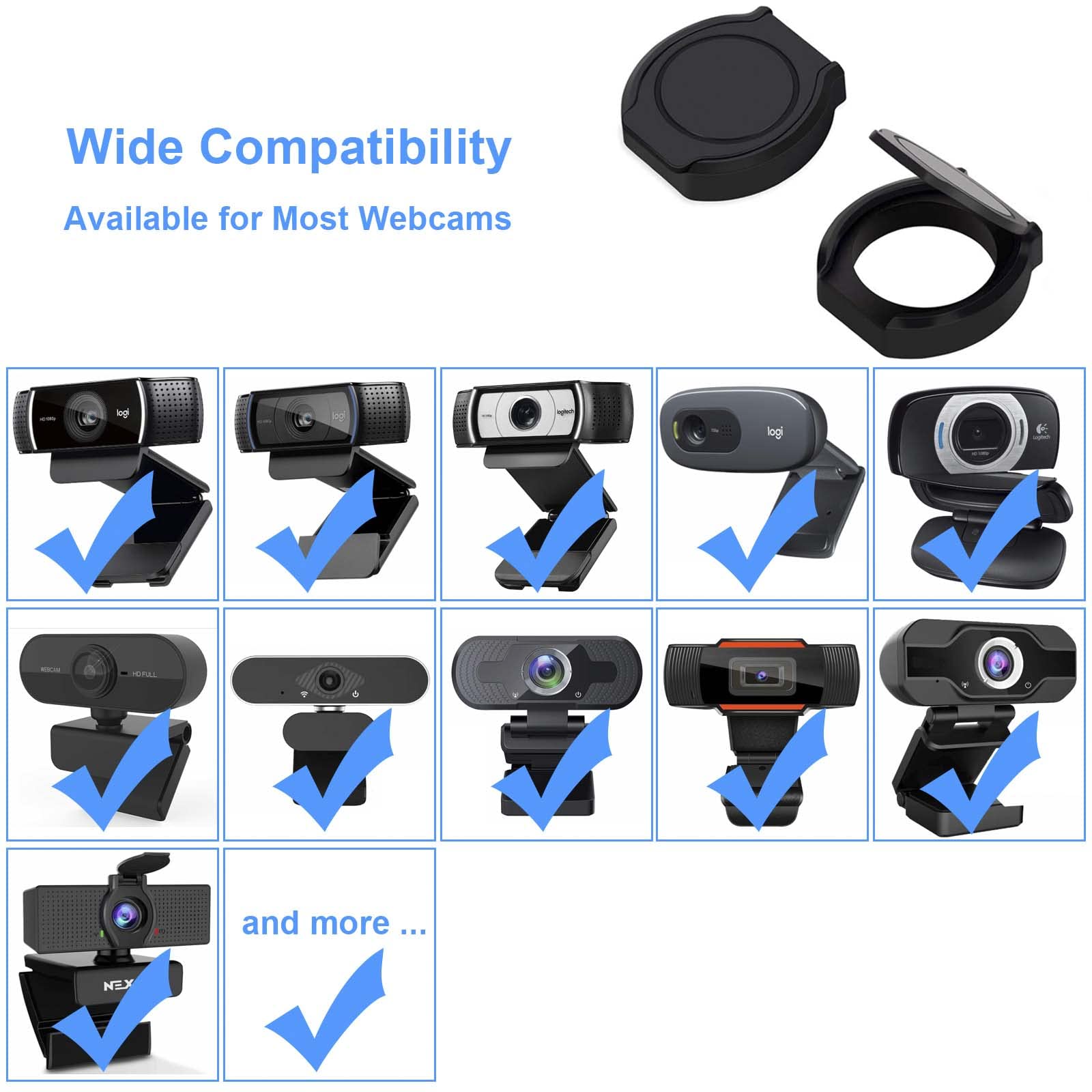 2 Pack Universal Webcam Cover, Desktop Computer External Webcam Lens Cover Shutter Cap Hood, Streaming Web Camera Privacy Cover