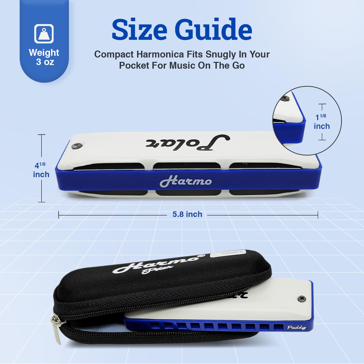 Harmo Polar Diatonic Harmonica Key Of A, Paddy Richter Tuning - Specialized For Irish, Bluegrass, Celtic, And Folk Music, Mouth
