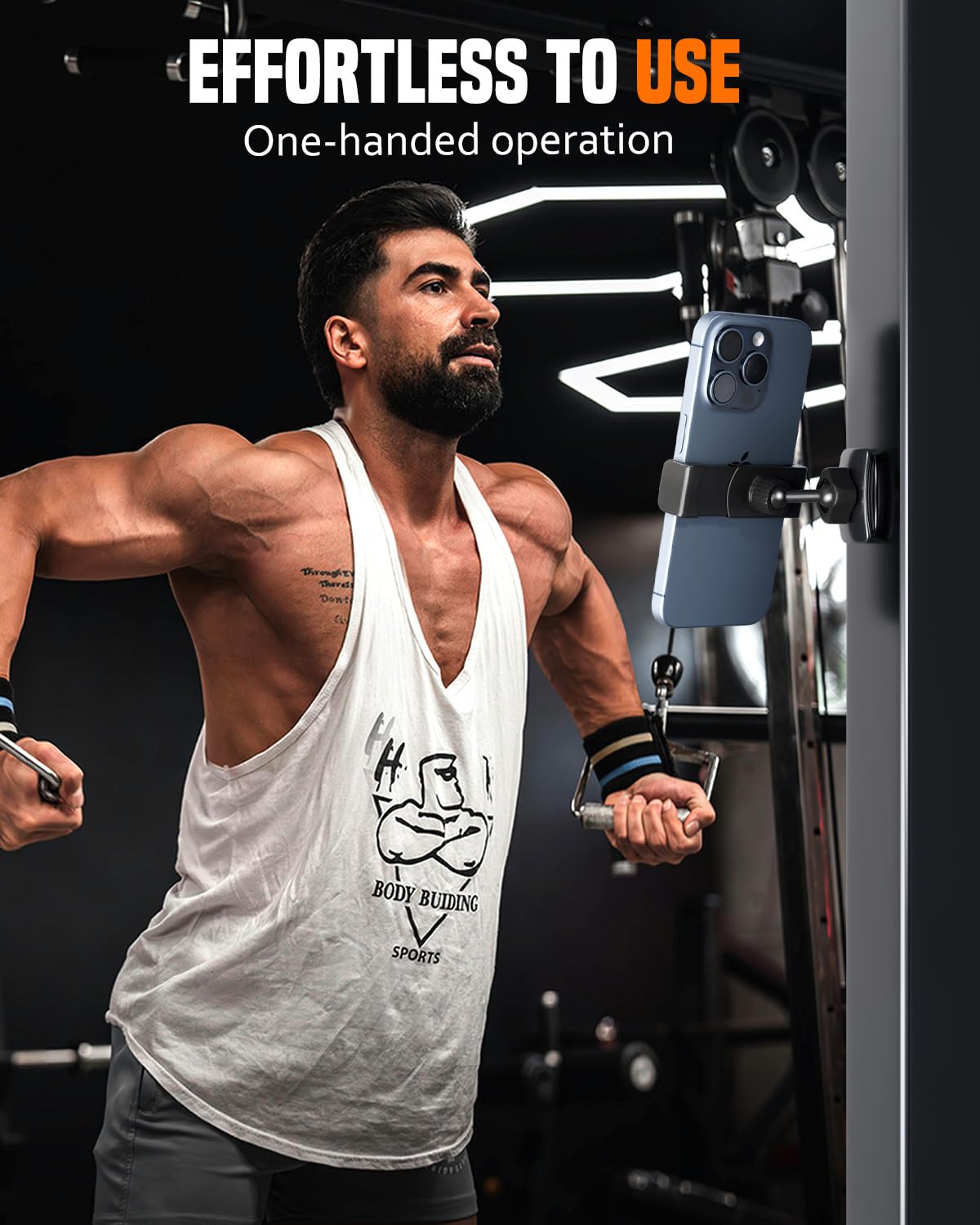 Sunmig Gym Magnetic Phone Holder Mount, Portable 360 Rotatable Powerful Magnet Base Phone Mount For Gym Equipment, Gym Accessori