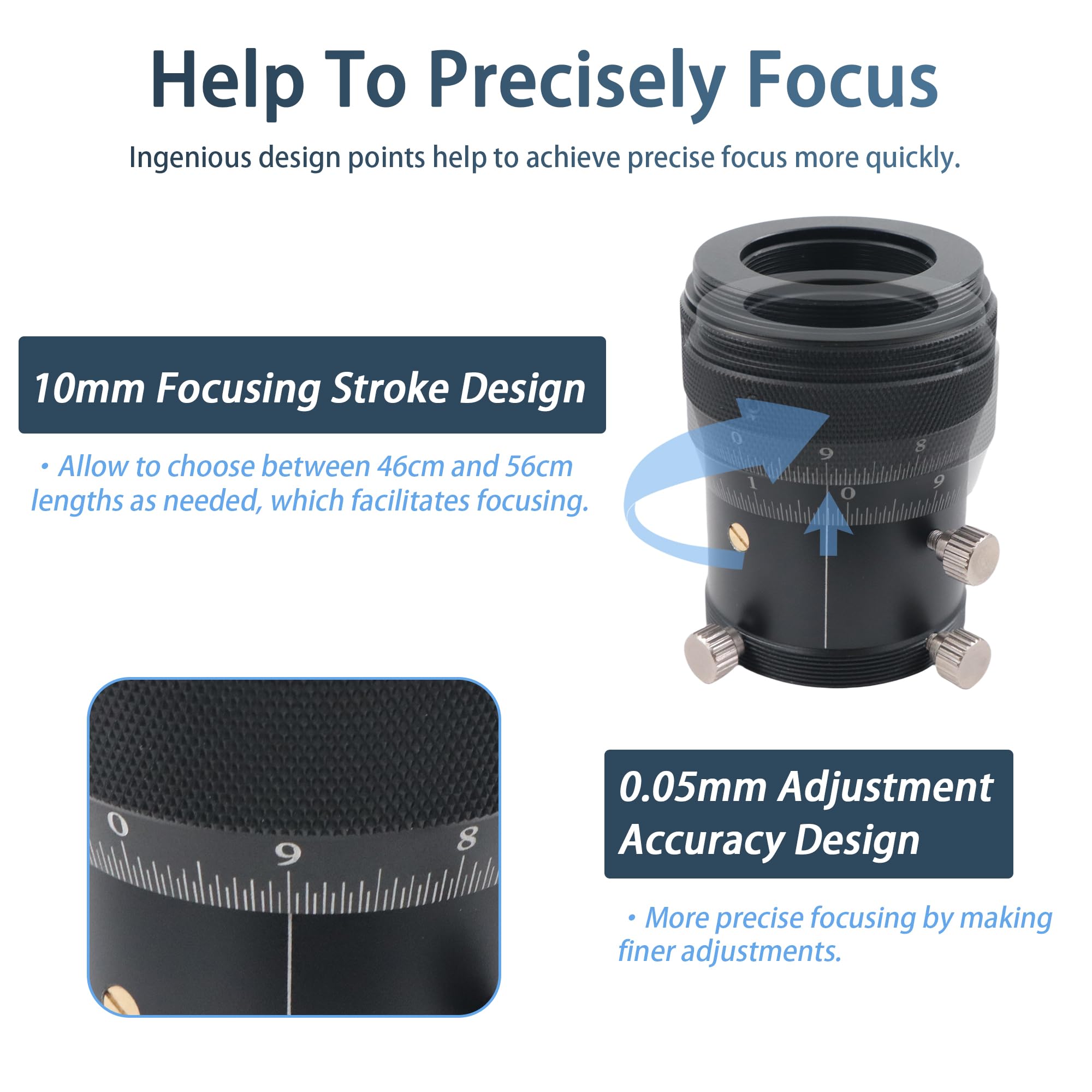 Astromania 1.25'' High Precision Double Helical Focuser With 0.05Mm Scale For Telescope Lenses/Finder & Guidescope