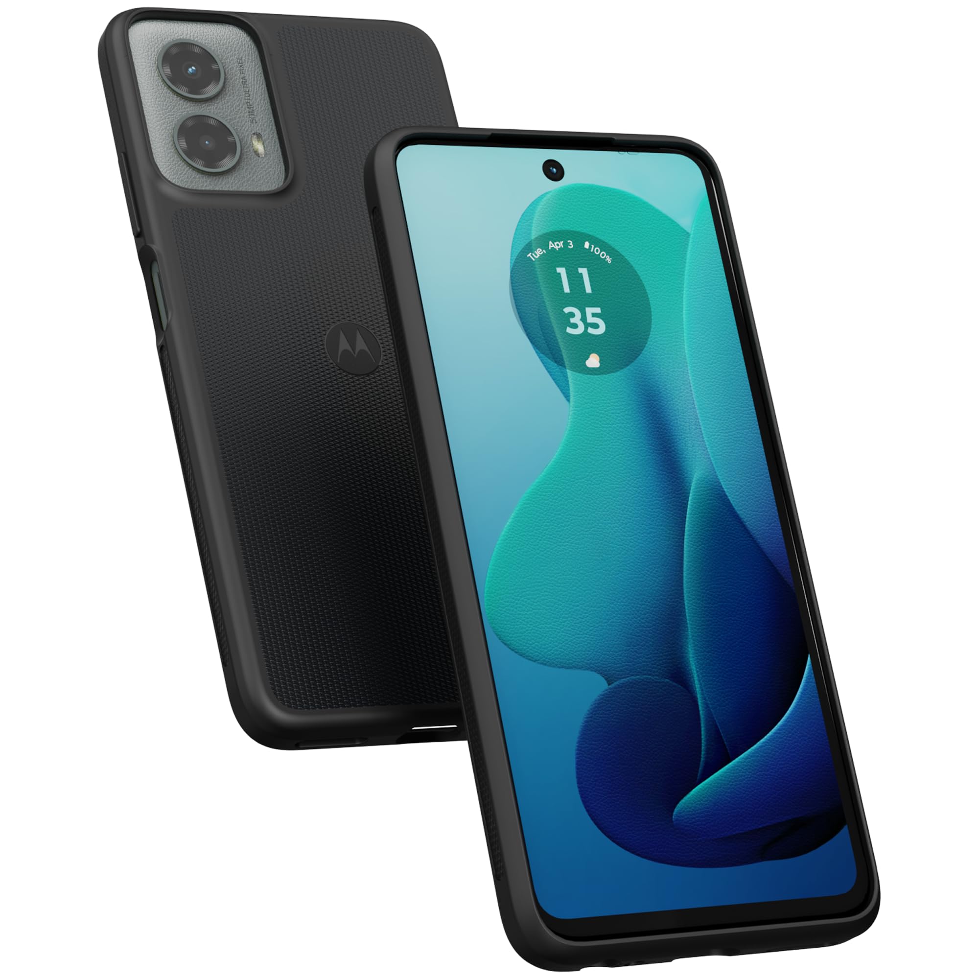 Motorola Moto G 5G (2024) Textured Protective Case  Black   Precision Fit Shock Absorbing Cases For Enhanced Phone Grip, Style,