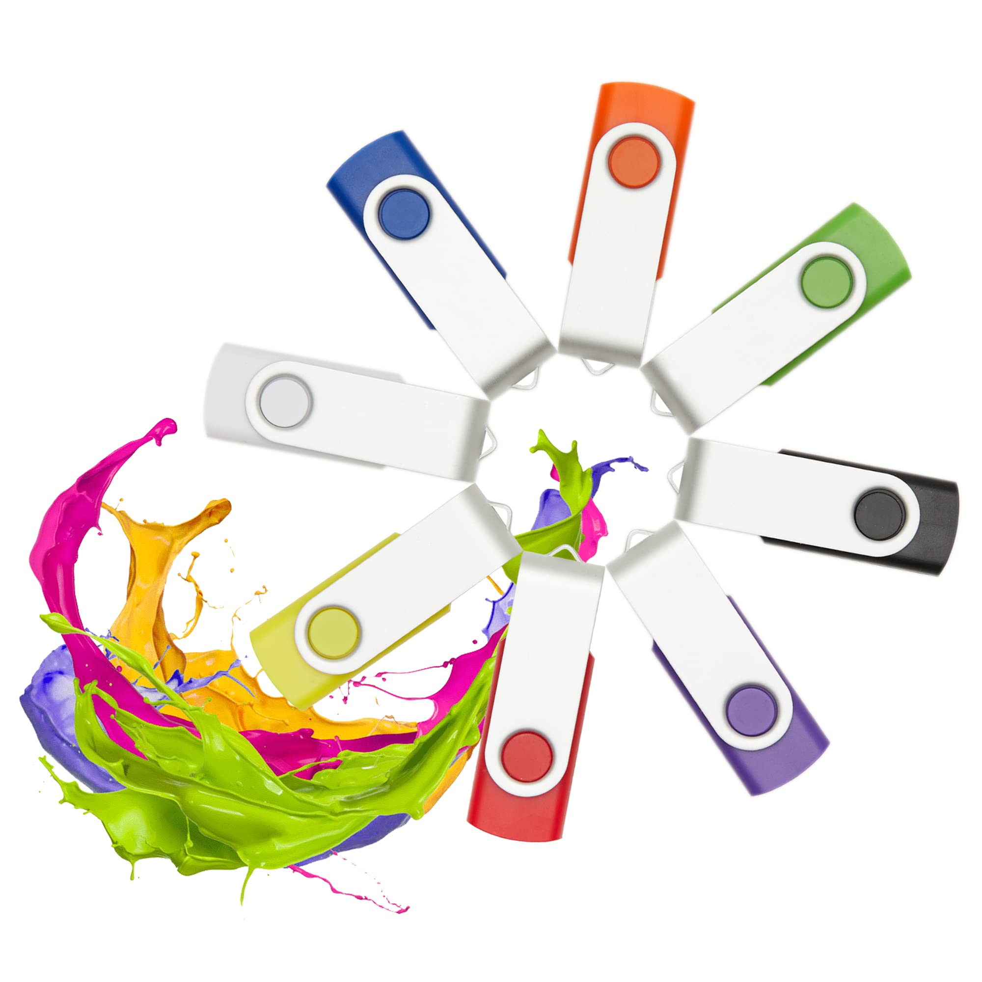 8Gb 5 Pack Usb Flash Drives In 5 Random Colors Usb 2.0 Swivel Design Flash Drive For Data Storage Wholesale Thumb Drive Jump Dri