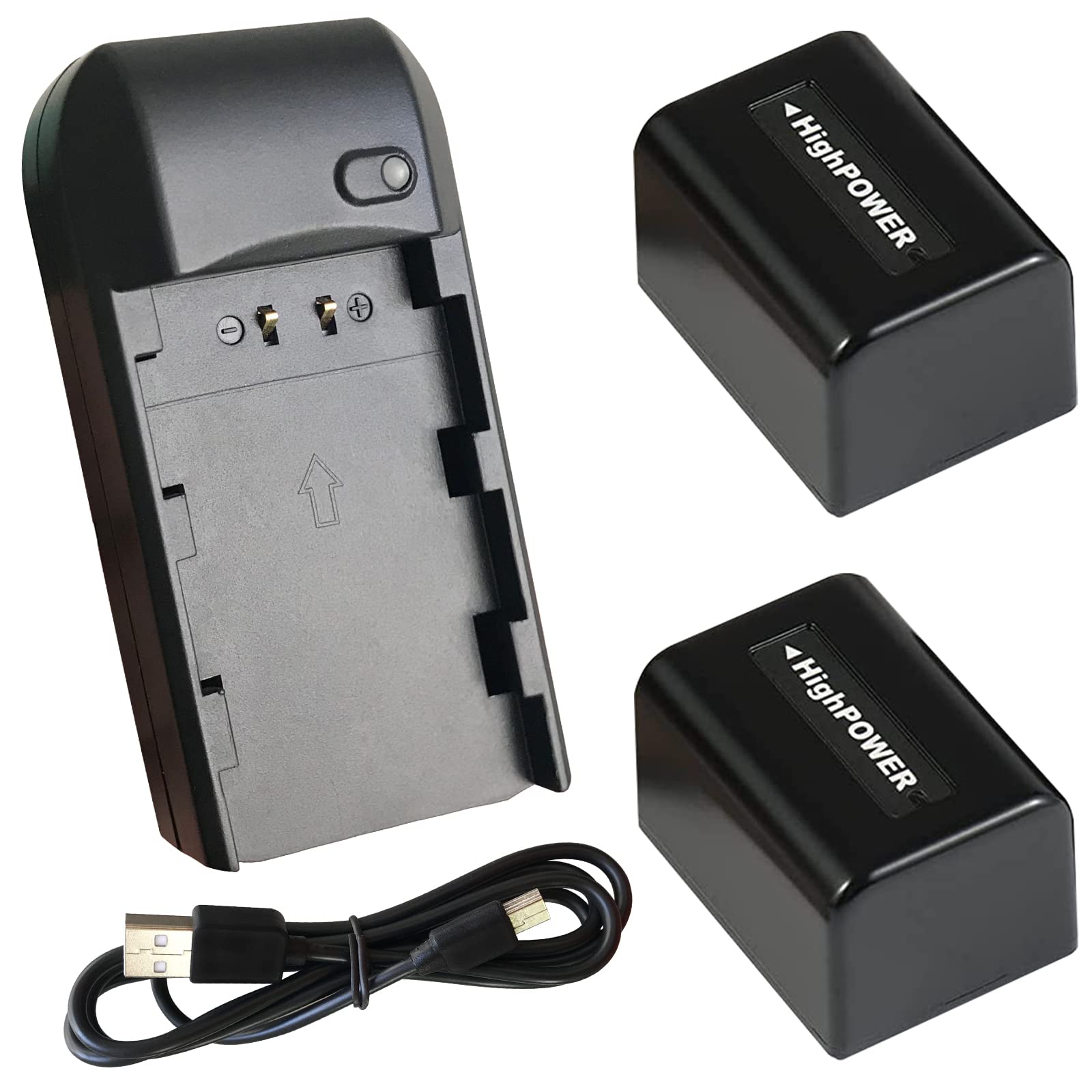 Cofunkool Camcorder Digital Video Camera Travel Charger And 2 Pack 3.7V 2000Mah Np Fv5 Plus Rechargeable Lithium Battery (Np Fv5