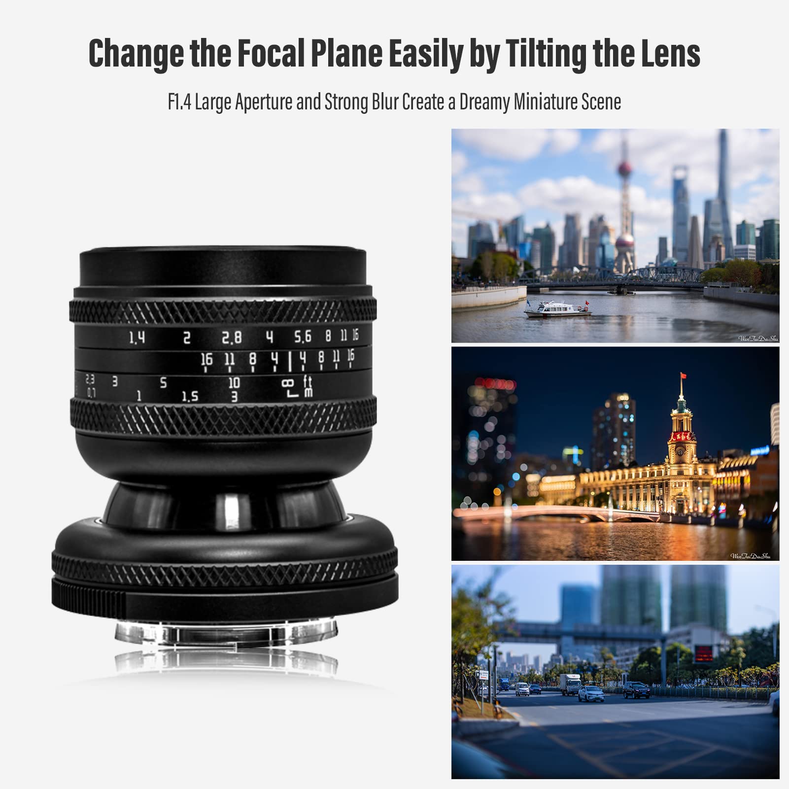 Astrhori 50Mm F1.4 Large Aperture Full Frame Manual 2 In 1 Tilt Lens Miniature Model Effect & Filter Slot Compatible With Canon