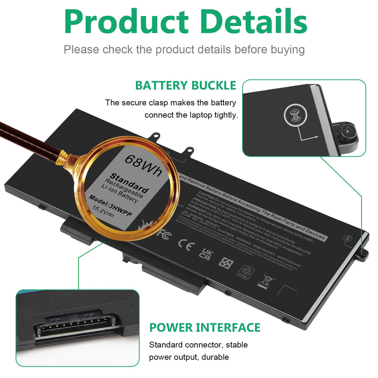 Fancy Buying Rj40G Laptop Battery For Dell Latitude 14 5420 Latitude 15 5520 Precision 15 3560 Series Laptop 01K2Cf 075X16 Wy9Dx