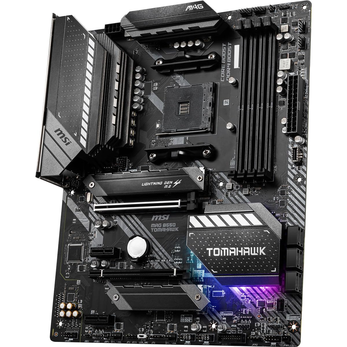 Msi Mag B550 Tomahawk Gaming Motherboard (Amd Am4, Ddr4, Pcie 4.0, Sata 6Gb/S, M.2, Usb 3.2 Gen 2, Hdmi/Dp, Atx, Amd Ryzen 5000