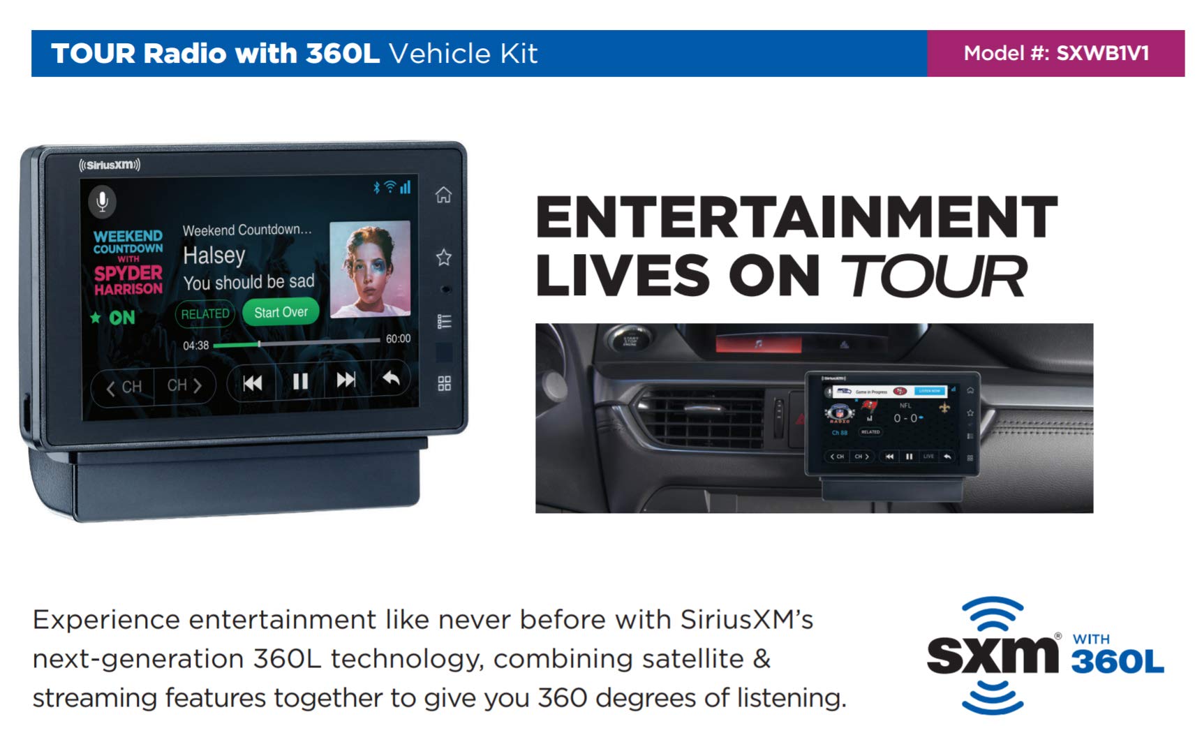 Siriusxm   Sxwb1V1 Tour Radio With Sxsd2 Boom Box Bundle | Enjoy Sxm Through Your Car Stereo & Wherever You Go