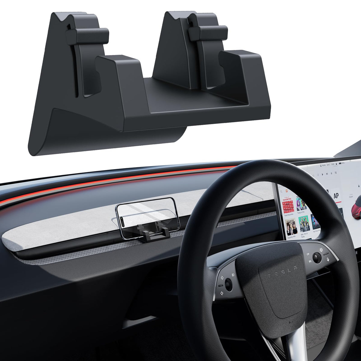 Yonzee Silicone Phone Mount For Tesla Model 3 Accessories 2025 2024,Model Y 2025 - Also Functions As A Vent Hook And Glasses Hol