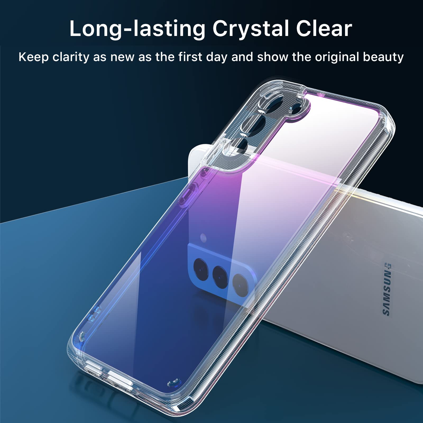 M Mybat Pro Clear Bicolor Case For Samsung Galaxy S22 Plus Case 6.6 Inch, Stylish Mood Series Military Grade Drop Shockproof Non
