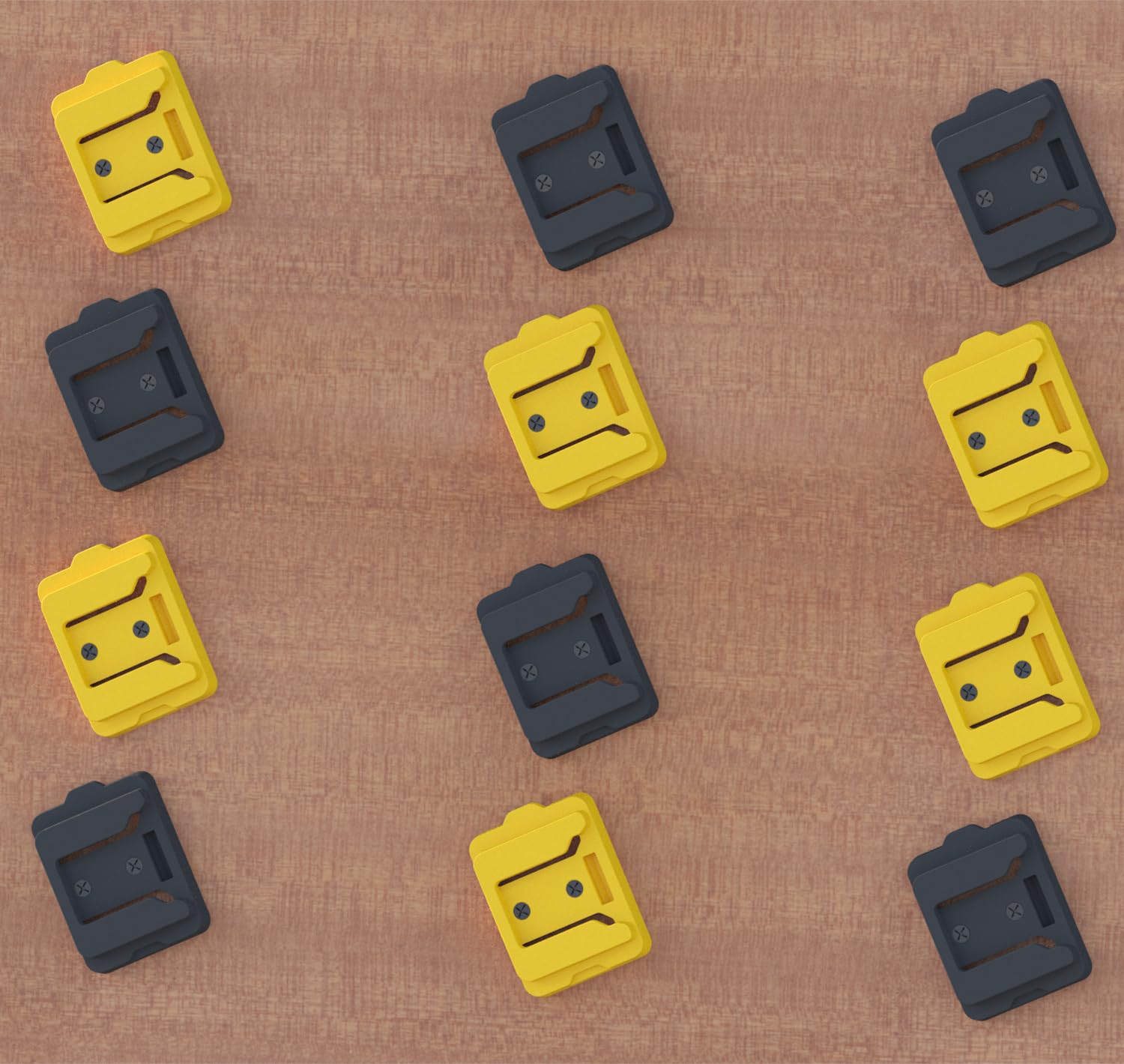 Gijok Battery Holders For Dewalt 20V/60V Mount Dock   Fit For Dcb200, Dcb203, Dcb205, Dcb206 Batteries (Yellow, 5 Pack)