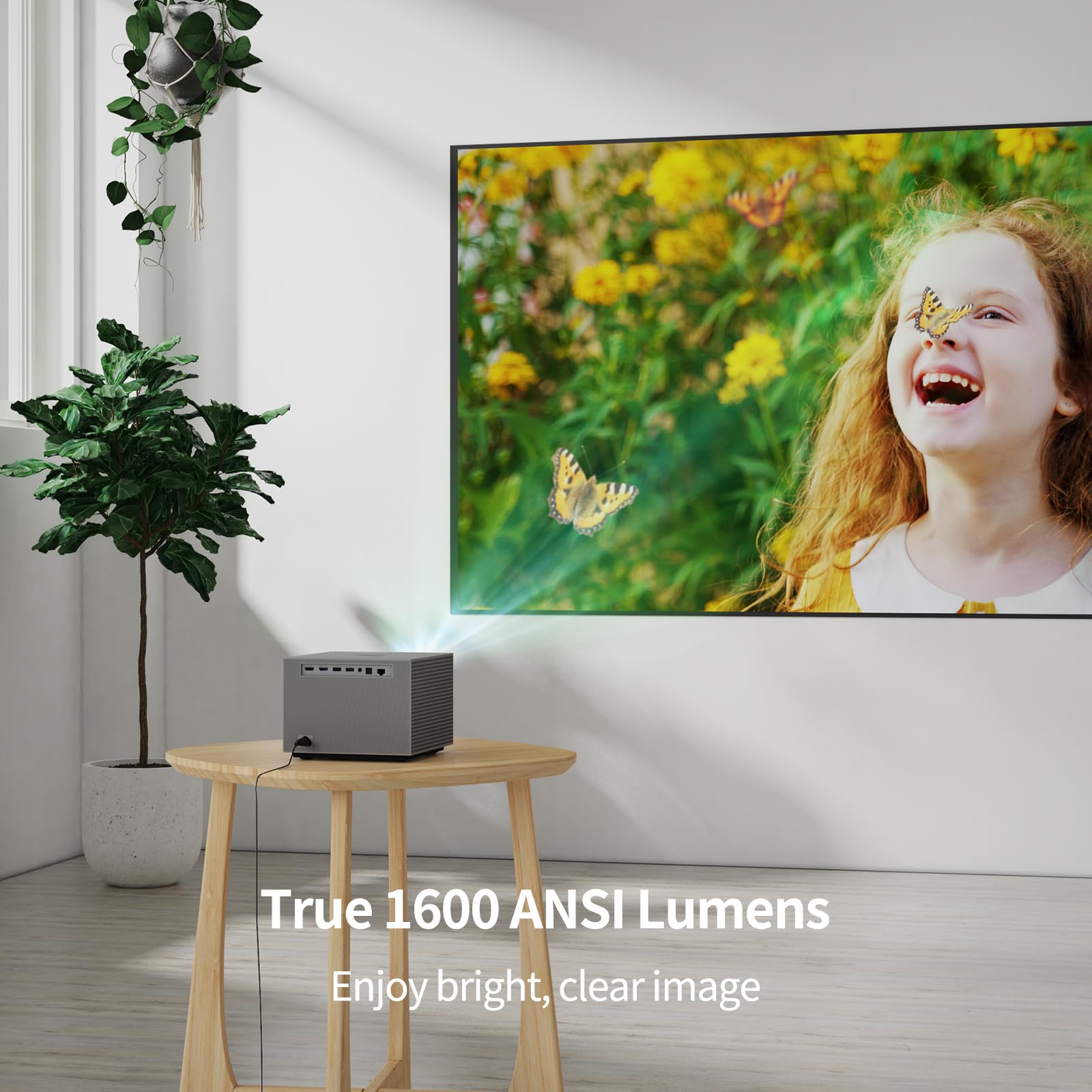 1600Ansi Lumens Movie Dlp Projector, Wemax Vogue Pro 200'' 4K Home Theater Projector, Native 1080P, Hdr10, 125% Rec.709, Wifi Bl