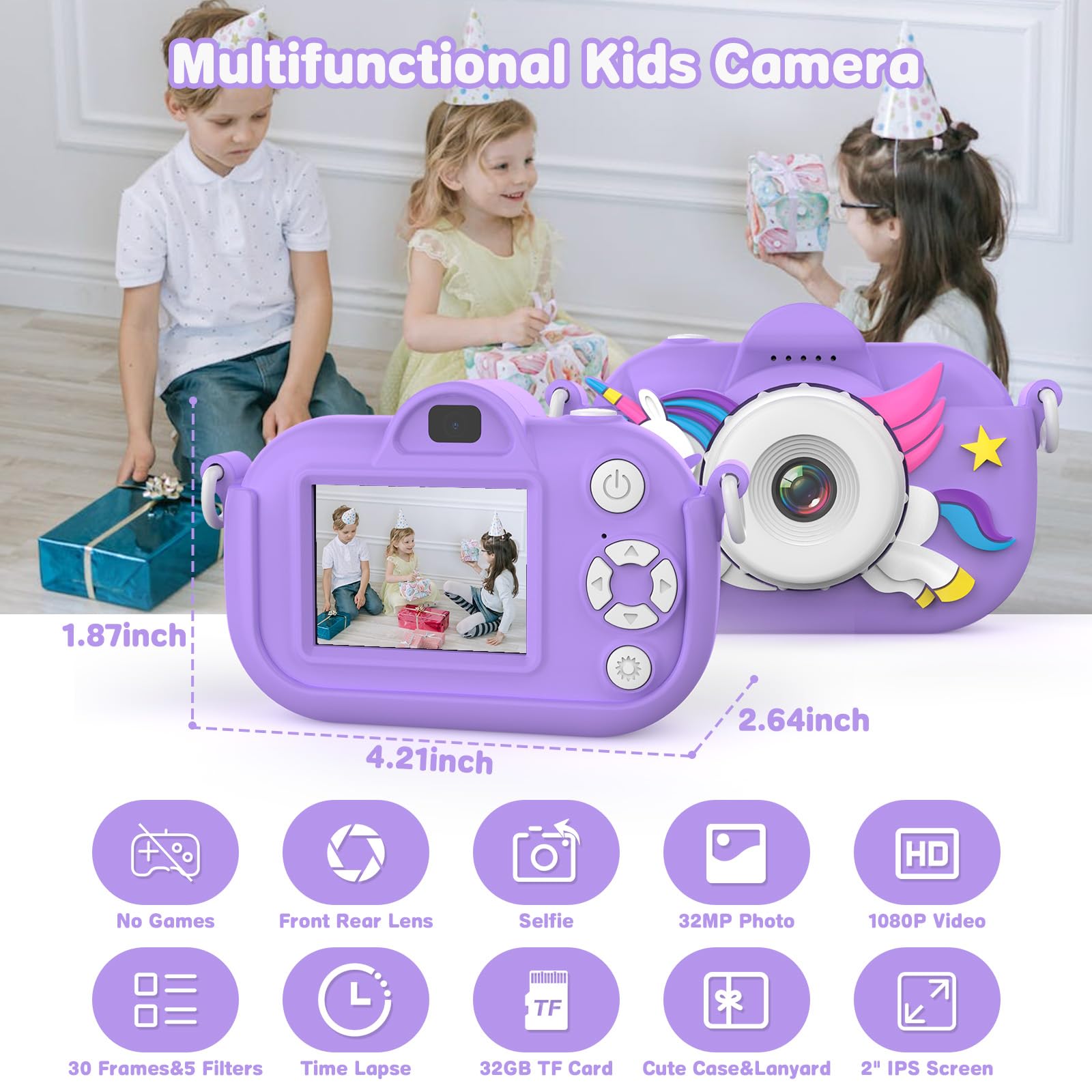 Kids Camera Toddler Camera For Girls Boys, 3 12 Year Old Girl Boy Gifts Kid Camera Toys, 1080P Hd Kids Digital Video Cameras For