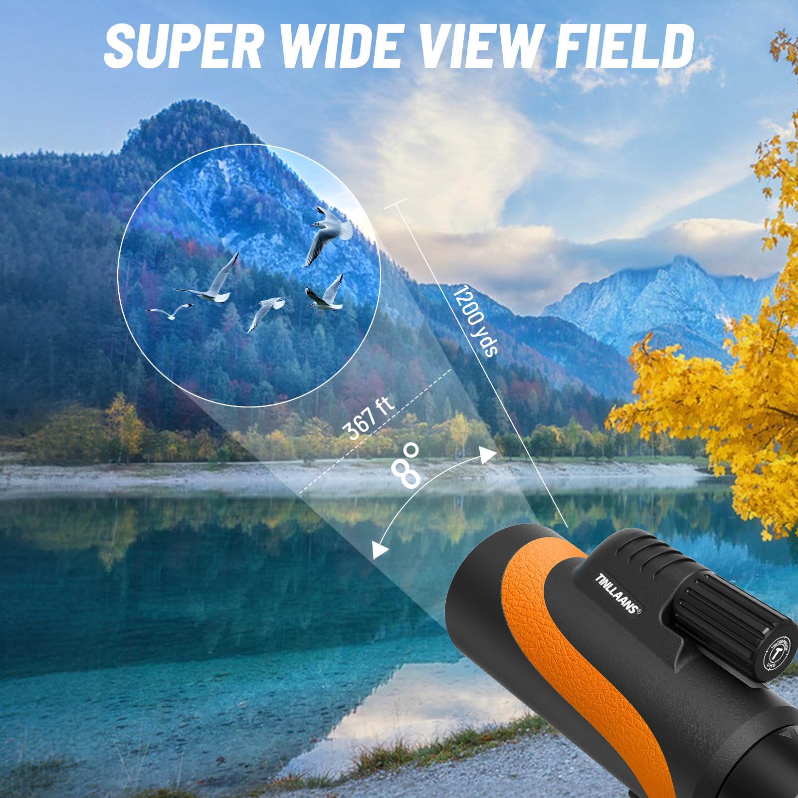 Monocular Telescope, Monoculars For Adults High Powered With Bak 4 Prism,Fmc Lens, 8 Wide Angle,16X56 Hd Monocular Scope For Sta