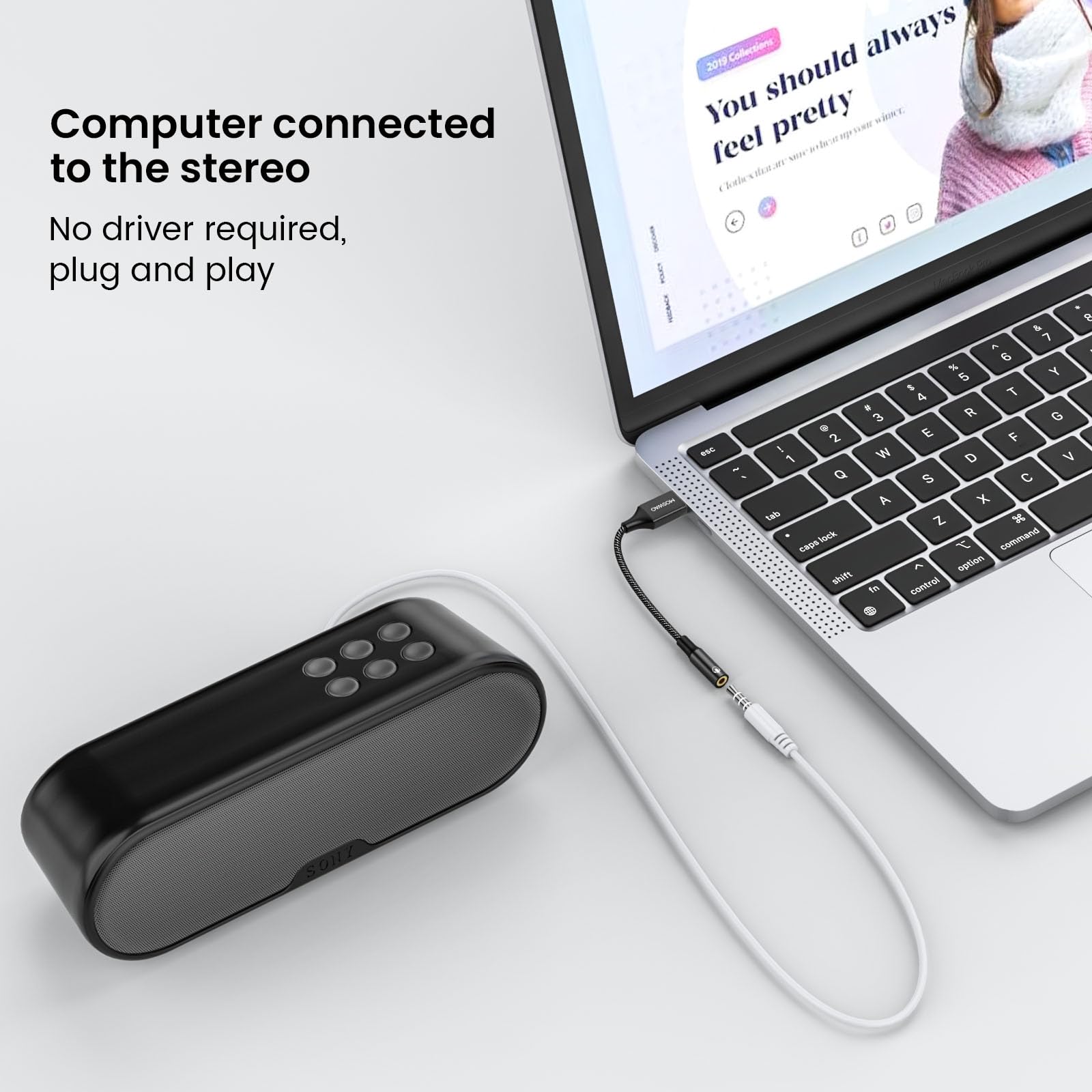 Moswag Usb To Audio Jack Adapter 0.65Feet/20Cm,External Sound Card Jack Audio Adapter With 3.5Mm Aux Stereo Converter Compatible