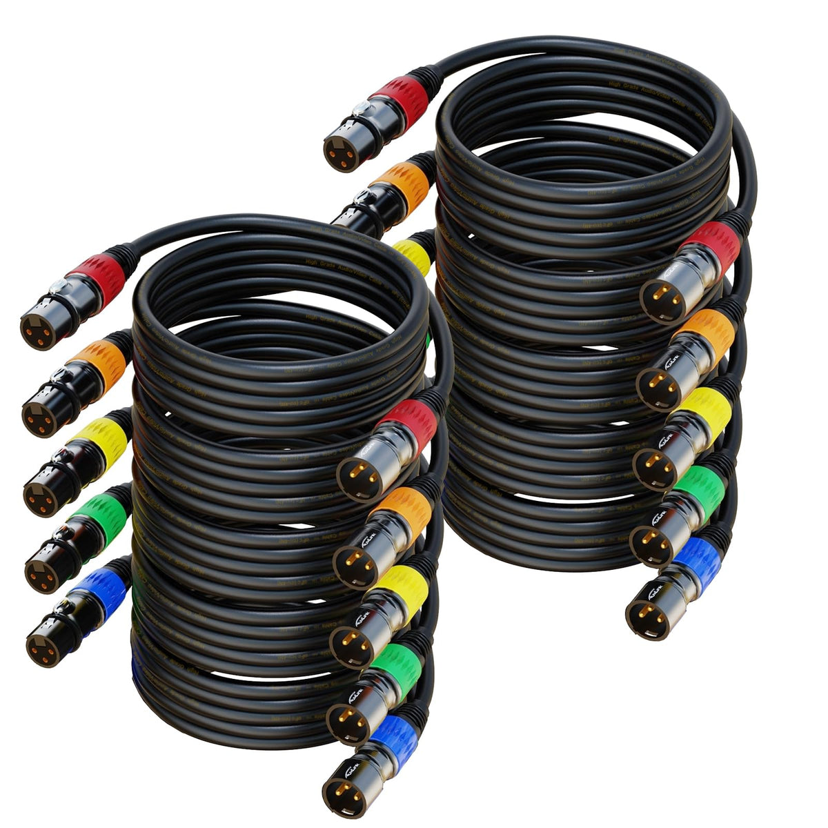 Auxlink Xlr Cables 50Ft 10Packs, Xlr Microphone Cable Male To Female Gold Plated 3 Pins Compatible With Microphones, Stage Light