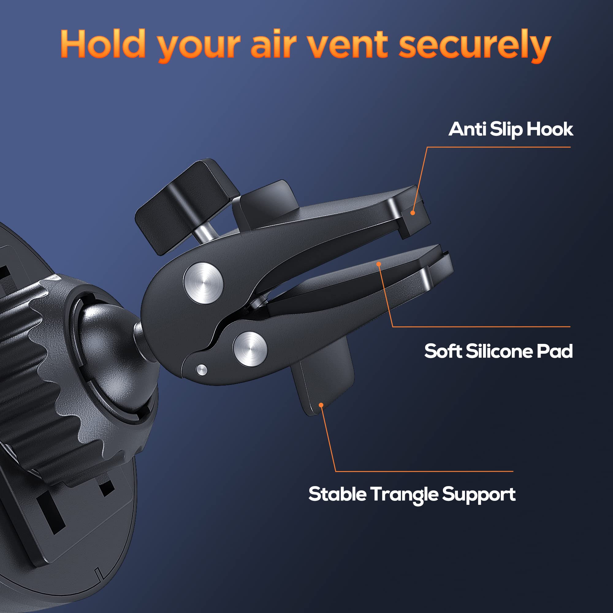 Ipow Magnetic Phone Holder For Car, [Upgrade Alligator Clip] Strongest Magnet Power Cell Phone Mount For Car Vent Compatible Wit