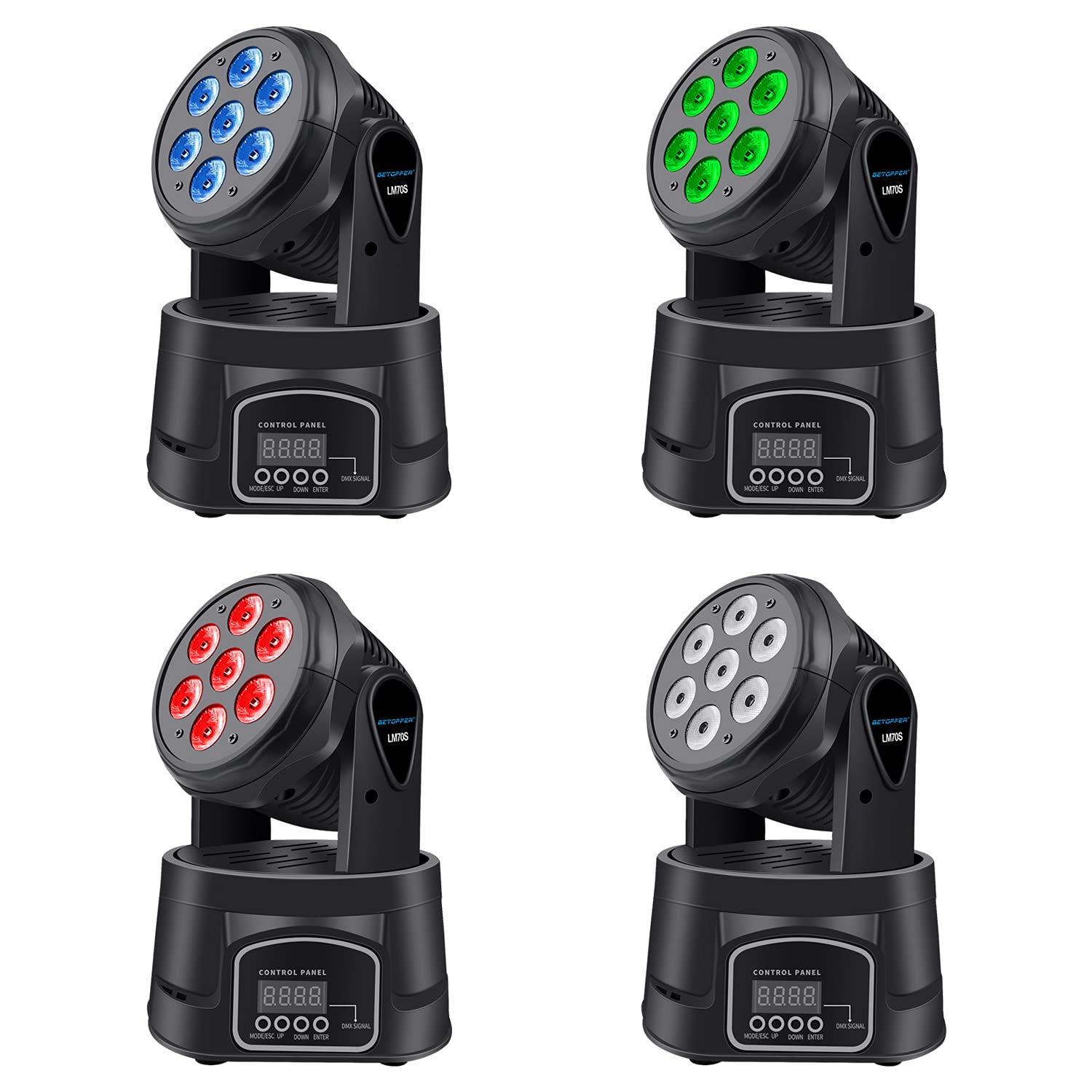 Betopper Moving Head Rgbw, Dj Lights, Sound Activated/Dmx Lighting, Moving Head Lights For Stage, Party, Live, Dj, Bar, Disco Li
