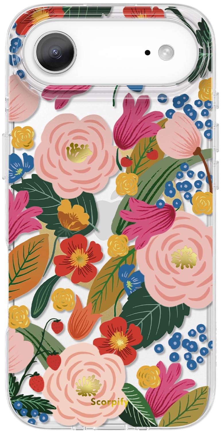 SCORPIFY for iPhone 17 Air Case [Compatible with MagSafe] with Camellia Blossom Floral Design, Cute Clear Flower Magnetic Phone 