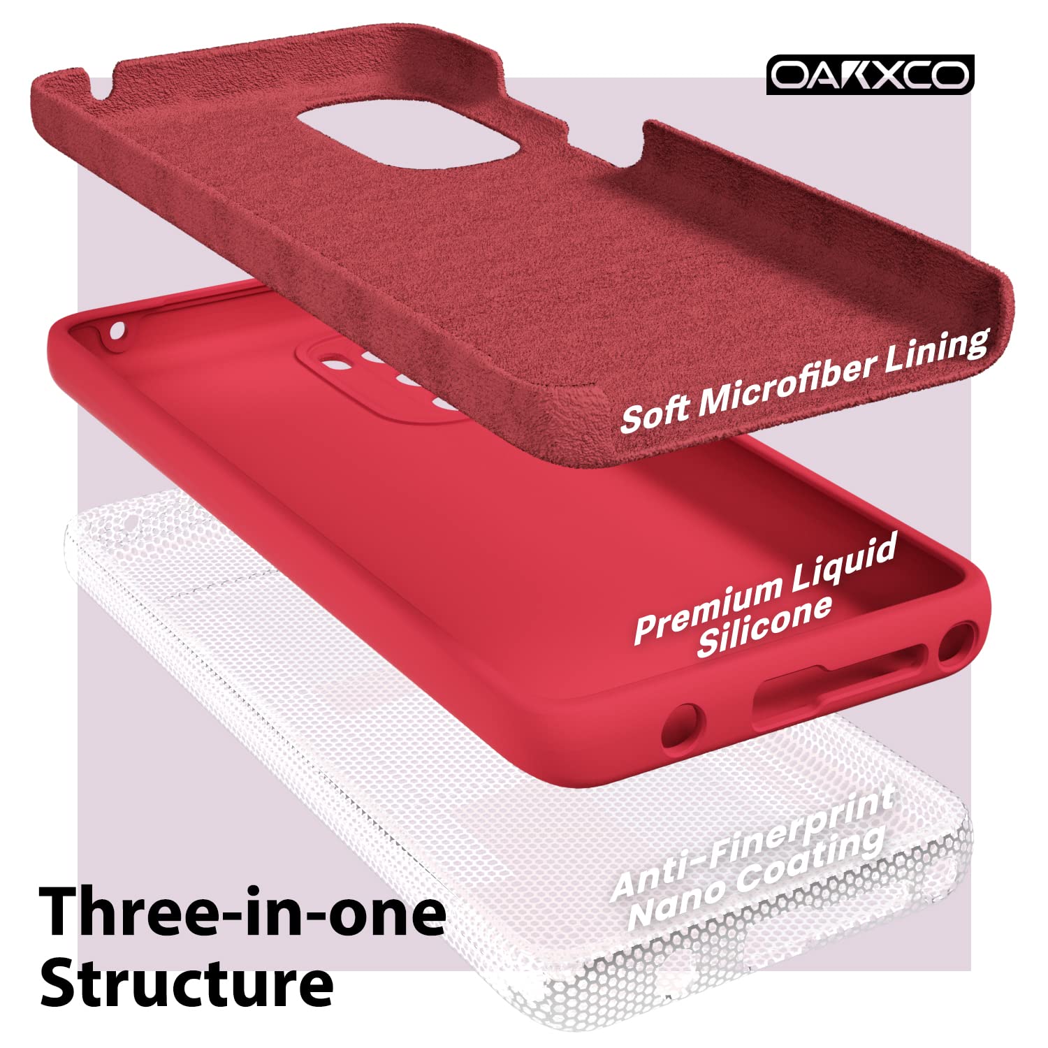 oakxco Liquid Silicone Phone Case for Motorola Moto G Stylus 5G 2022, Matte Red, Soft TPU, Slim Protective Cover for Women
