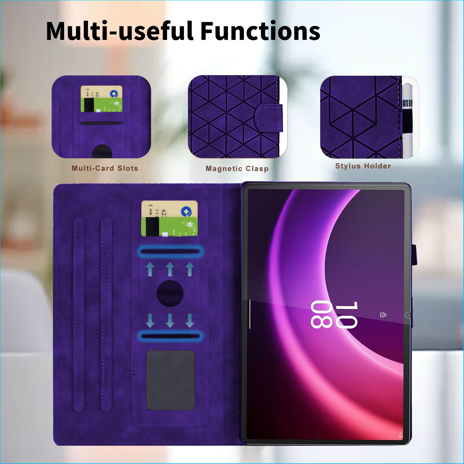 Case For Lenovo Tab P11 Gen 2 11.5 Inch 2023 (Tb350Fu) - Multi-Angle Viewing Pu Leather Folio Case With Magnetic Clasp, Auto Wak