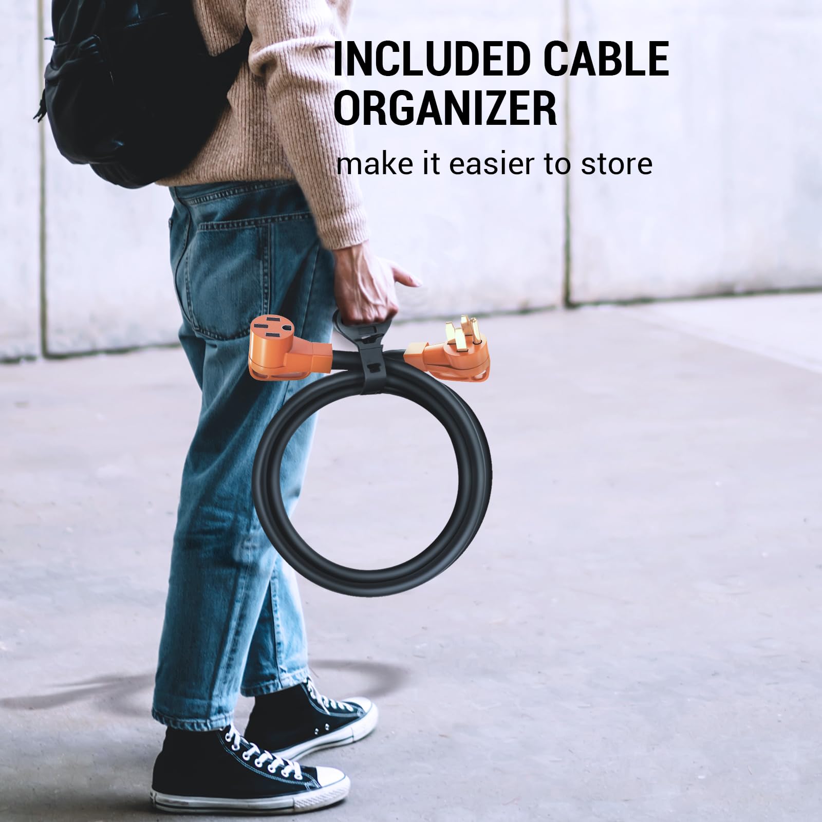 Tera Extension Cord Rv & Ev 50 Amp 3 Feet: Ul Certified Nema 14 50P To 14 50R 4 Prong Heavy Duty Power Cord With Grip Handle Cor