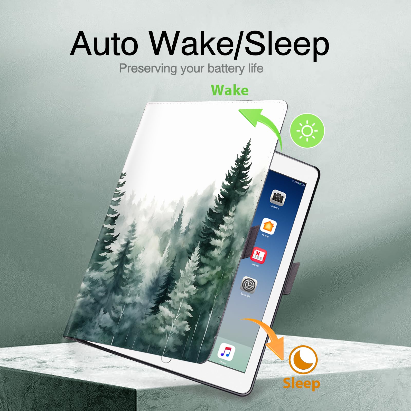 Anpredo Case For Ipad 5Th/6Th Generation 9.7 Inch 2018/2017 With Auto Wake/Sleep, Magnetic Clasp, Premium Pu And Soft Tpu Cover