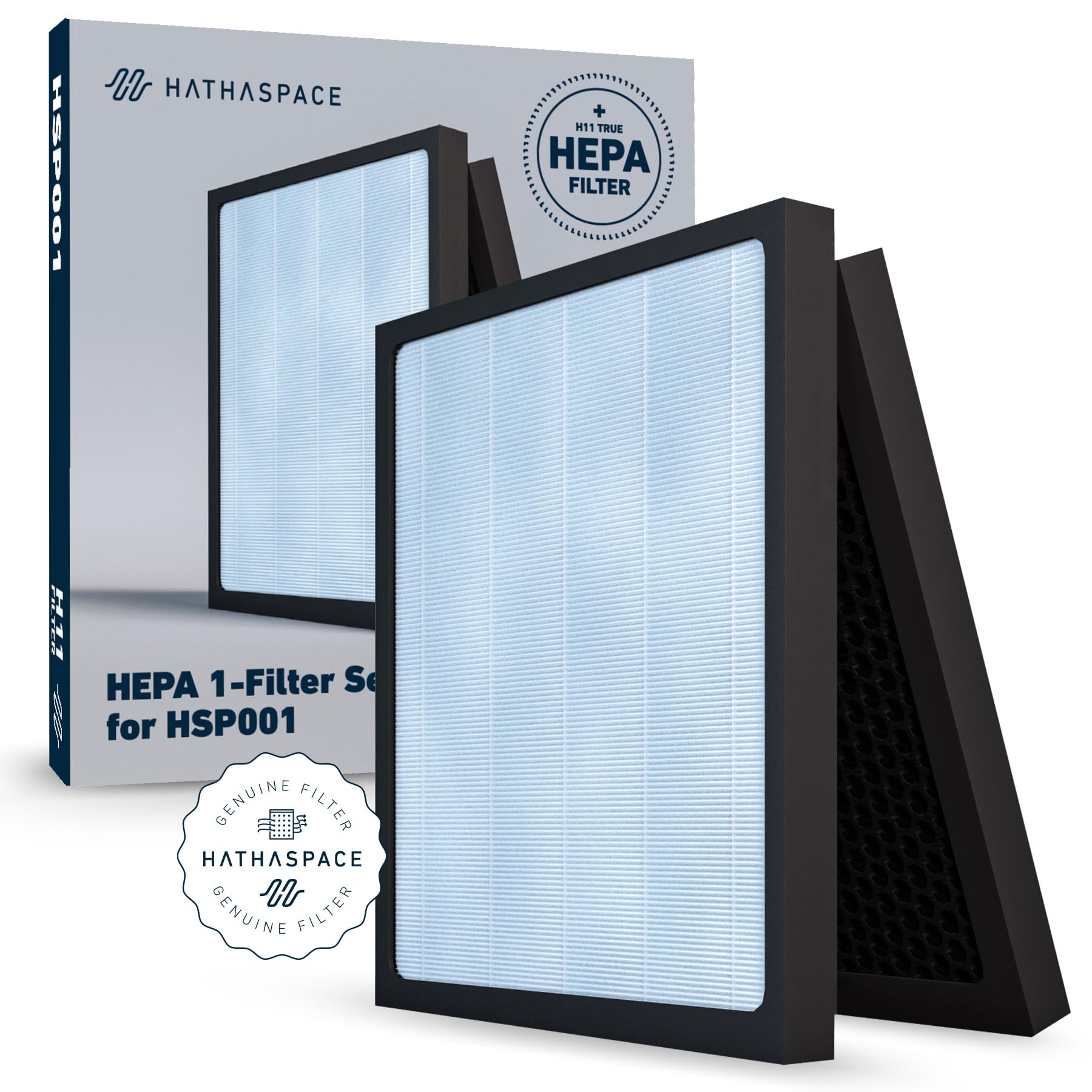 HATHASPACE HSP001 True HEPA Filter Replacement, 4-Stage Air Purifier Filter with Activated Carbon, Pre-Filter & Cold Catalyst, C