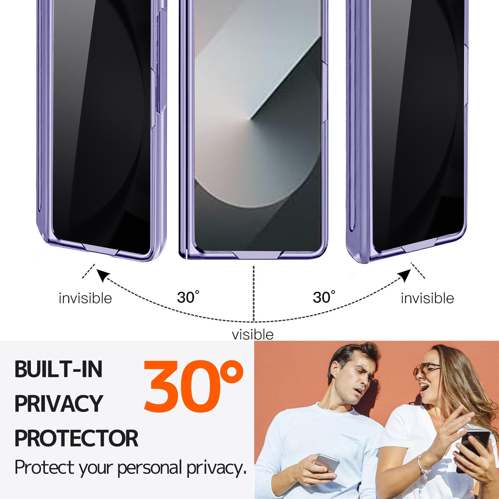 Ninki For Samsung Z Fold 7 Case With S Pen Holder & Hidden Kickstand, Built In Privacy Screen Protector Hinge Full Body Hard Pho