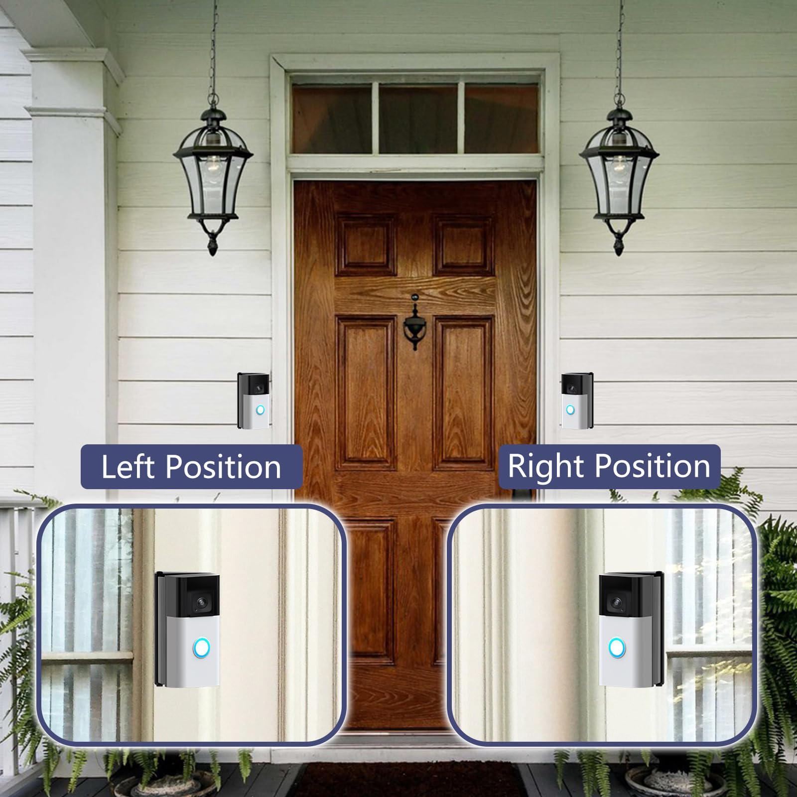 Video Doorbell Camera Angle Mount Compatible With Battery Doorbell Plus, Adjustable (30 To 55 Degree) Doorbell Wedge Bracket For