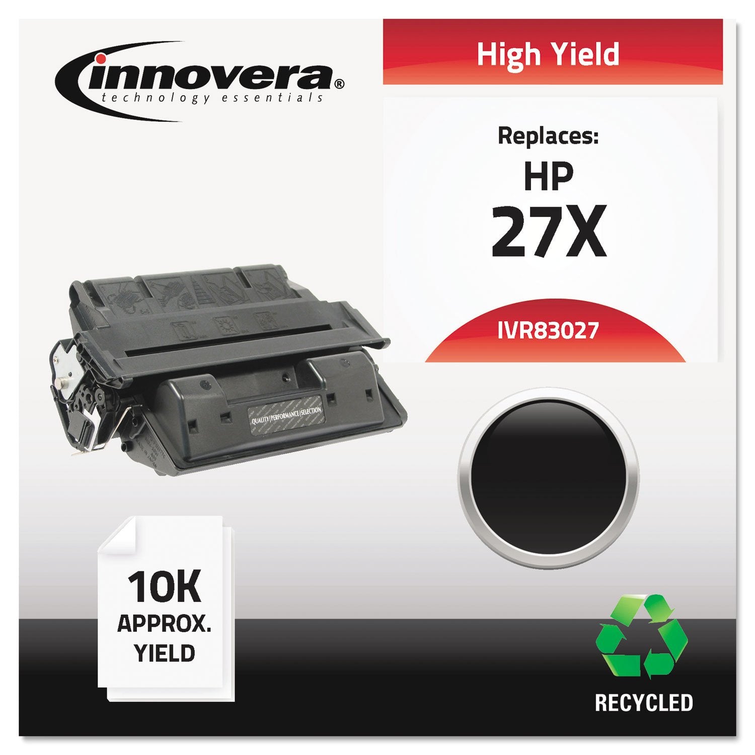 Innovera Remanufactured Black High Yield Toner, Replacement For 27X (C4127X), 10,000 Page Yield
