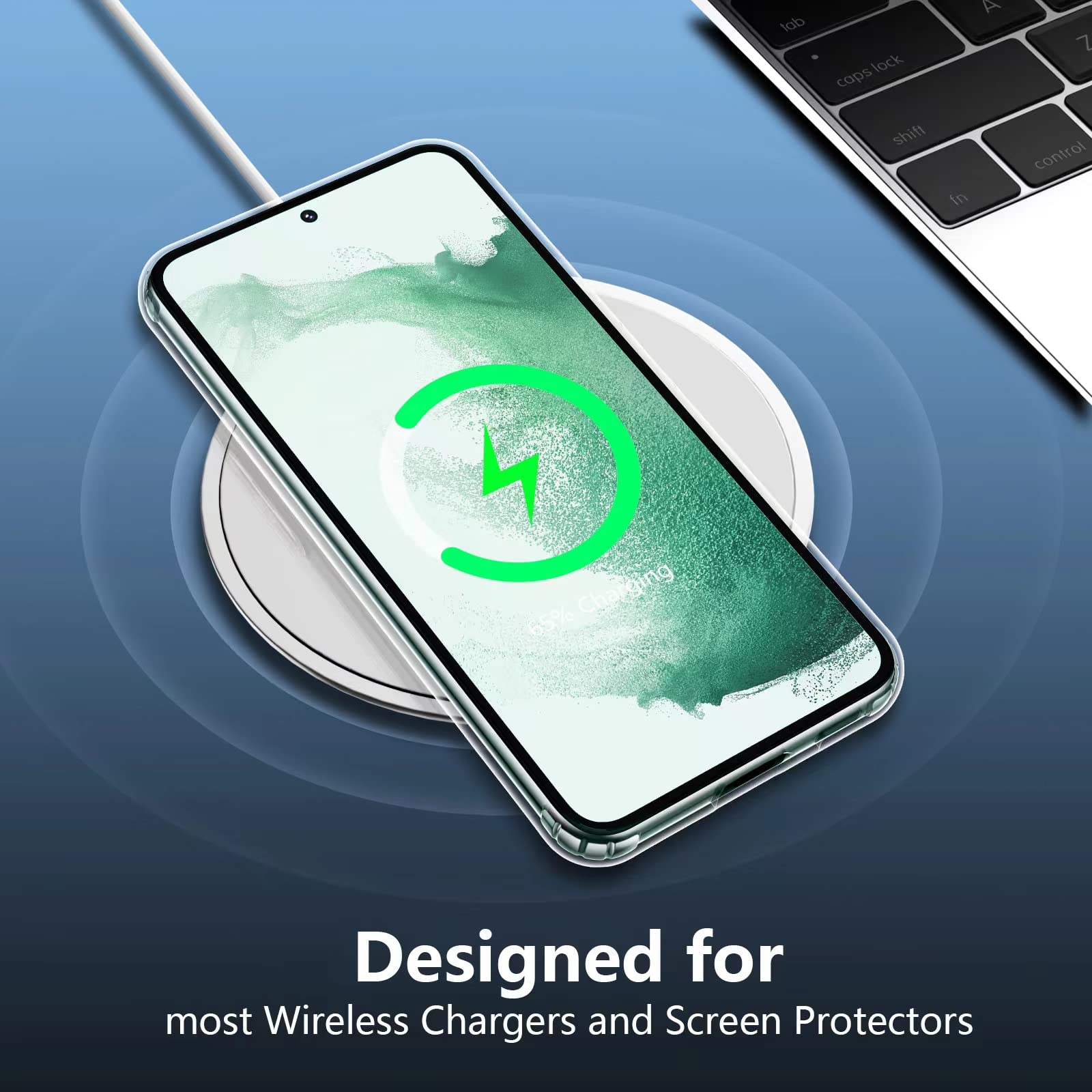 Spidercase For Samsung Galaxy S22 Case, [Crystal Clear Non Yellowing] Non Slip [2 Pack] Tempered Glass Screen Protector+Camera L